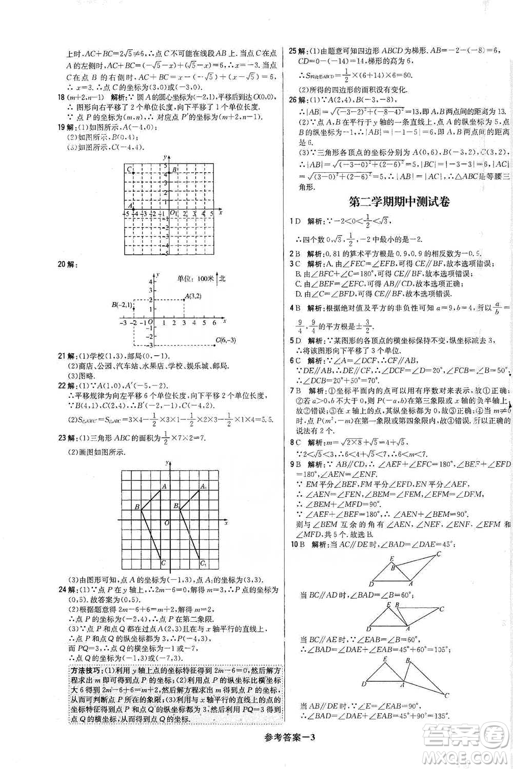 北京教育出版社2021年1+1輕巧奪冠優(yōu)化訓(xùn)練七年級(jí)下冊(cè)數(shù)學(xué)人教版參考答案