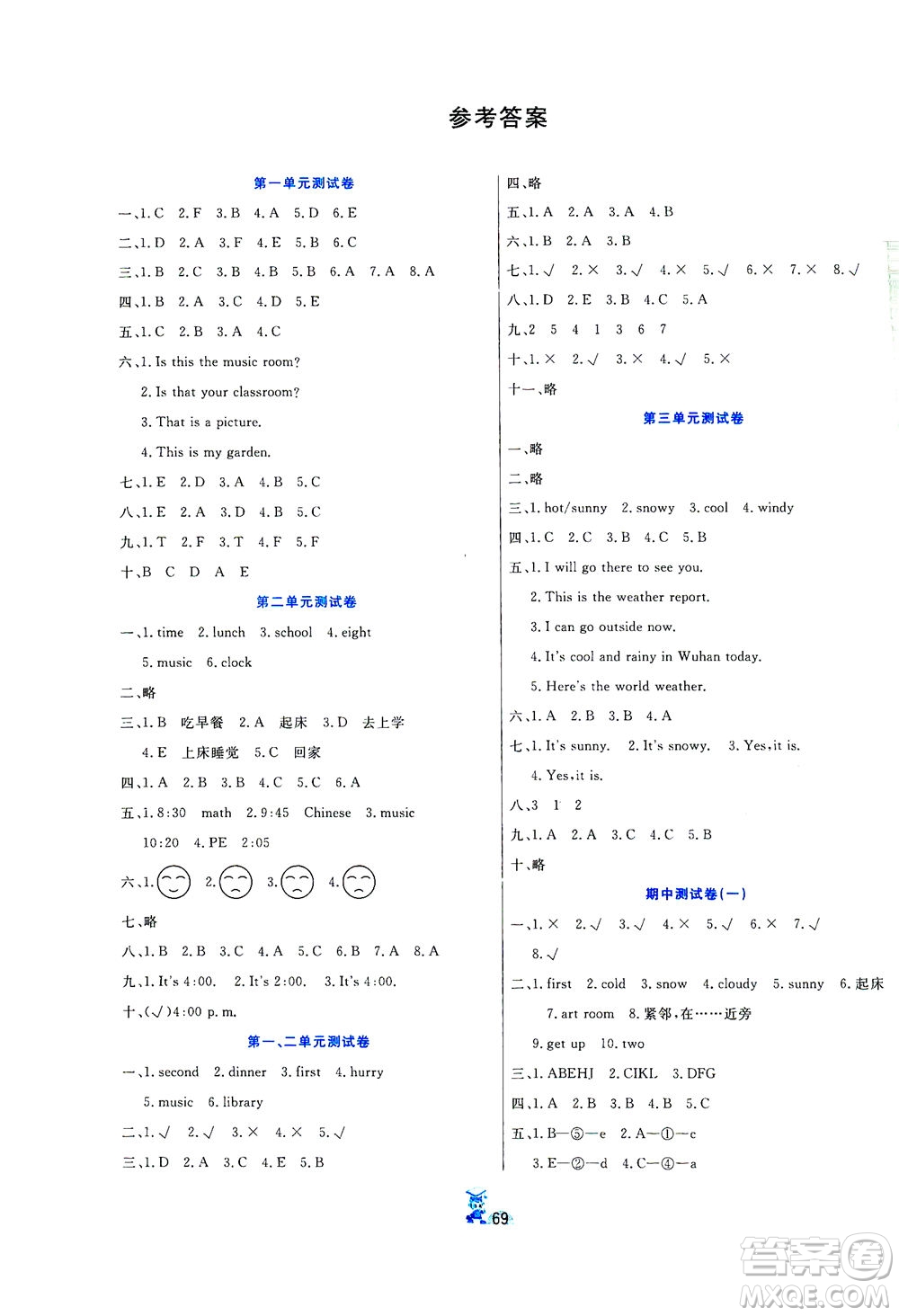 延邊人民出版社2021百分金卷奪冠密題英語(yǔ)四年級(jí)下冊(cè)人教版答案