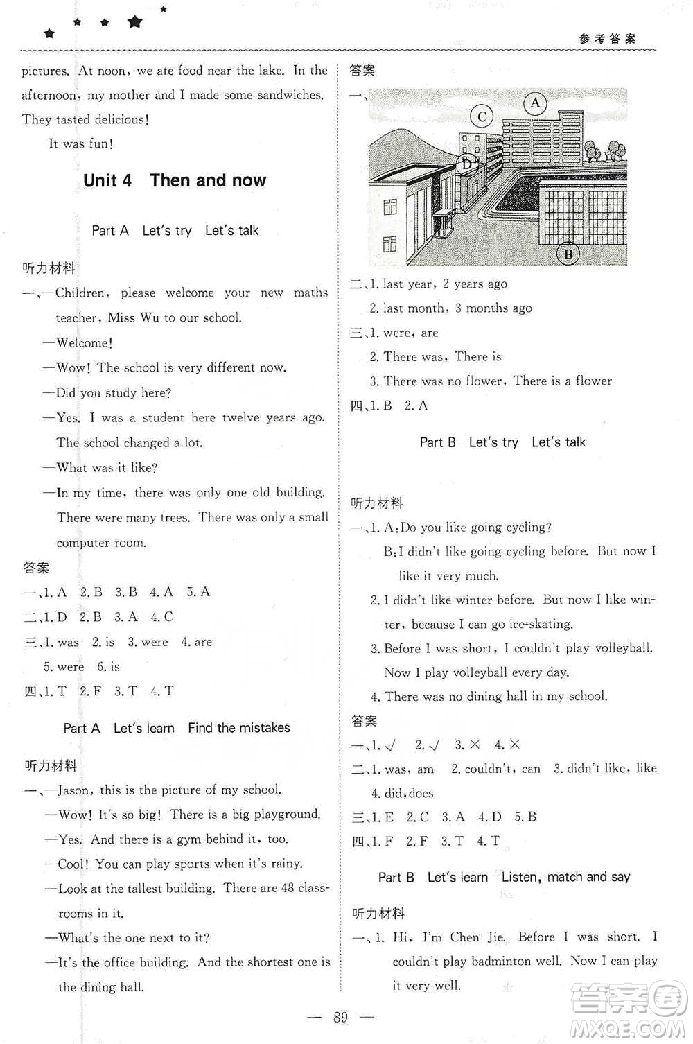 北京教育出版社2021年1+1輕巧奪冠優(yōu)化訓練六年級下冊英語人教PEP版參考答案