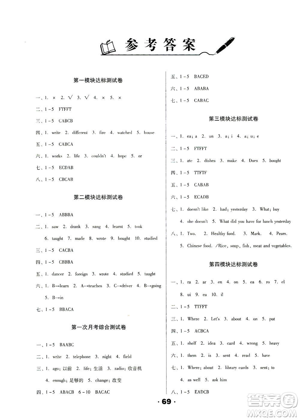 北方婦女兒童出版社2021全程考評(píng)一卷通英語三年級(jí)起點(diǎn)五年級(jí)下冊(cè)WY外研版答案