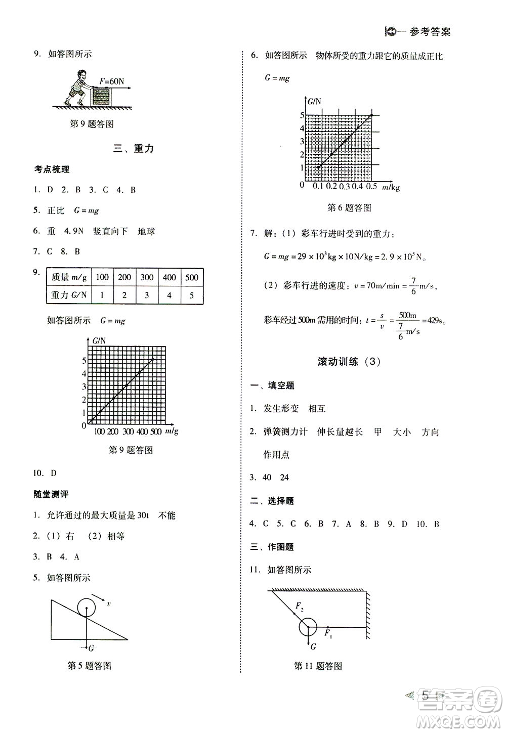 北方婦女兒童出版社2021勝券在握打好基礎(chǔ)作業(yè)本八年級物理下冊BS北師大版答案