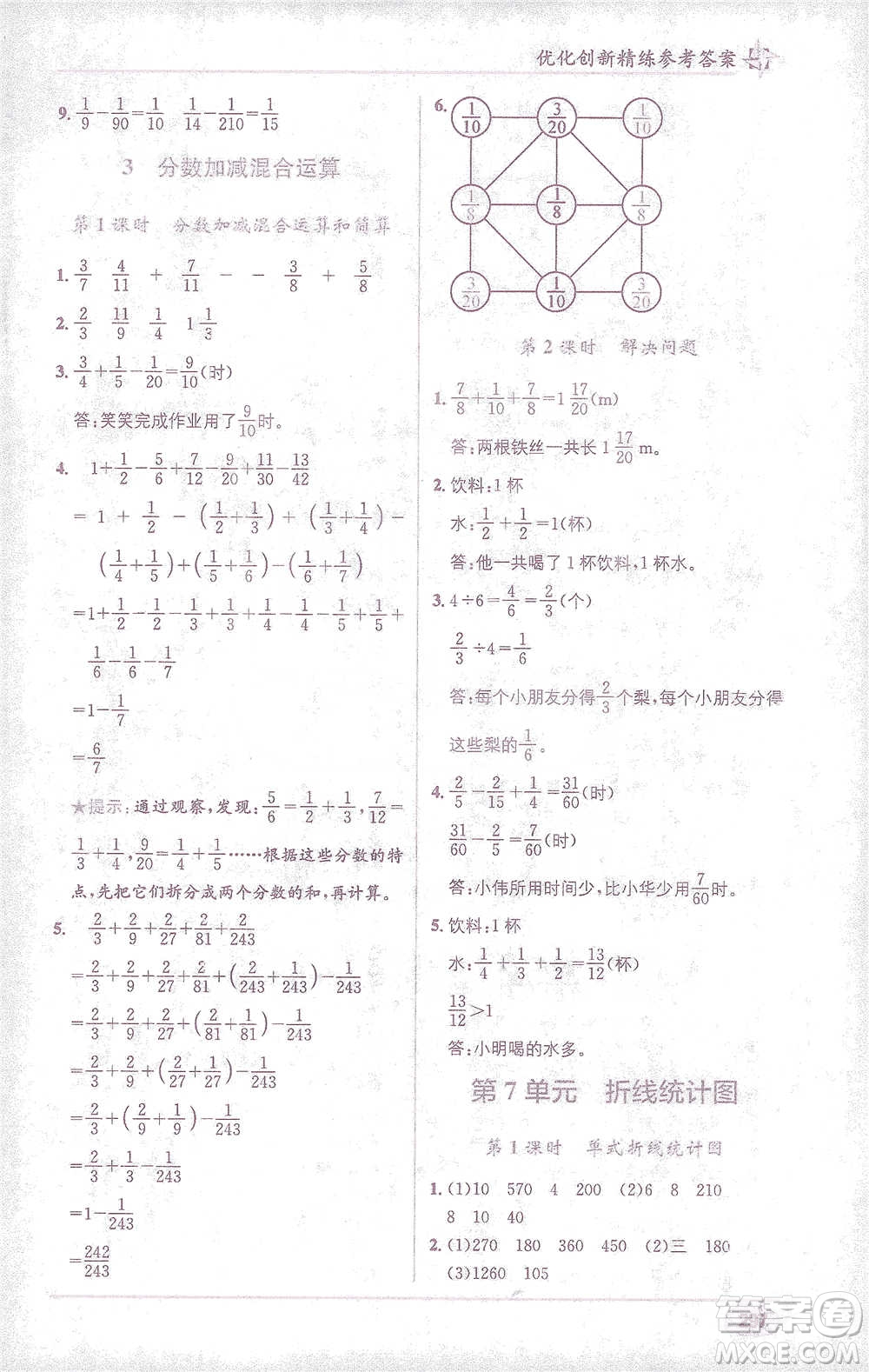 新疆青少年出版社2021教材1+1全解精練五年級下冊數(shù)學人教版參考答案