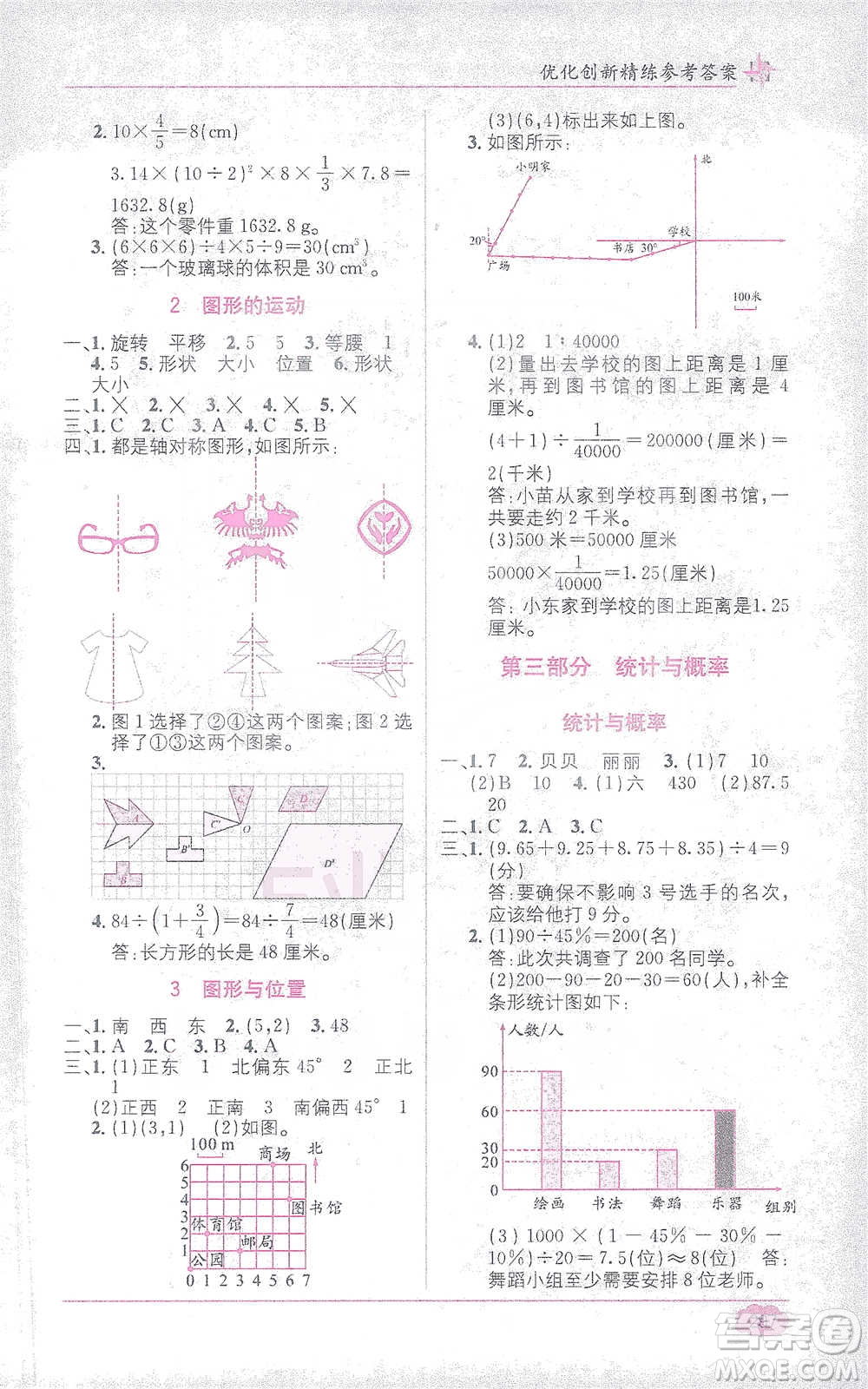 新疆青少年出版社2021教材1+1全解精練六年級下冊數(shù)學(xué)人教版參考答案