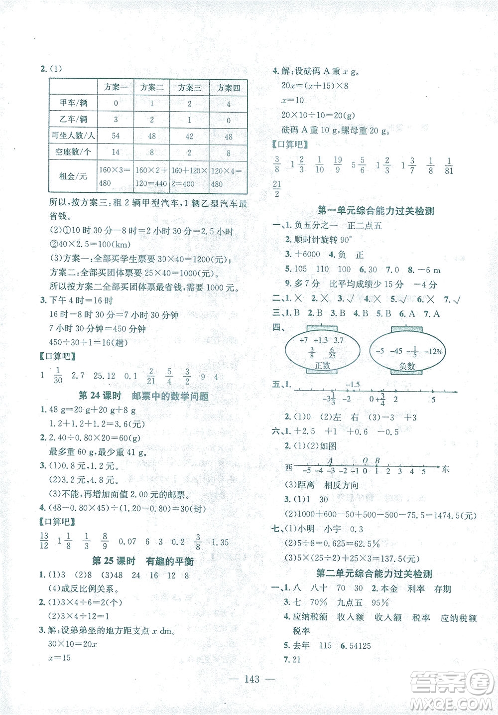 浙江大學(xué)出版社2021課時特訓(xùn)優(yōu)化作業(yè)本六年級數(shù)學(xué)下冊人教版答案