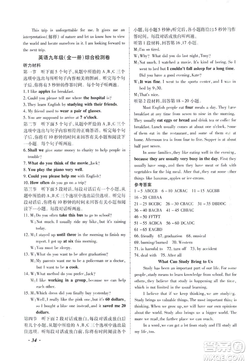 延邊教育出版社2021本土攻略精準(zhǔn)復(fù)習(xí)方案九年級英語下冊人教版答案