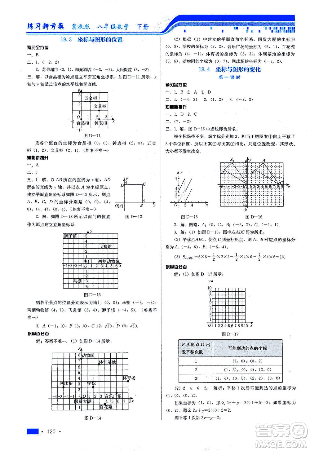 河北科學(xué)技術(shù)出版社2021練習(xí)新方案數(shù)學(xué)八年級下冊冀教版答案