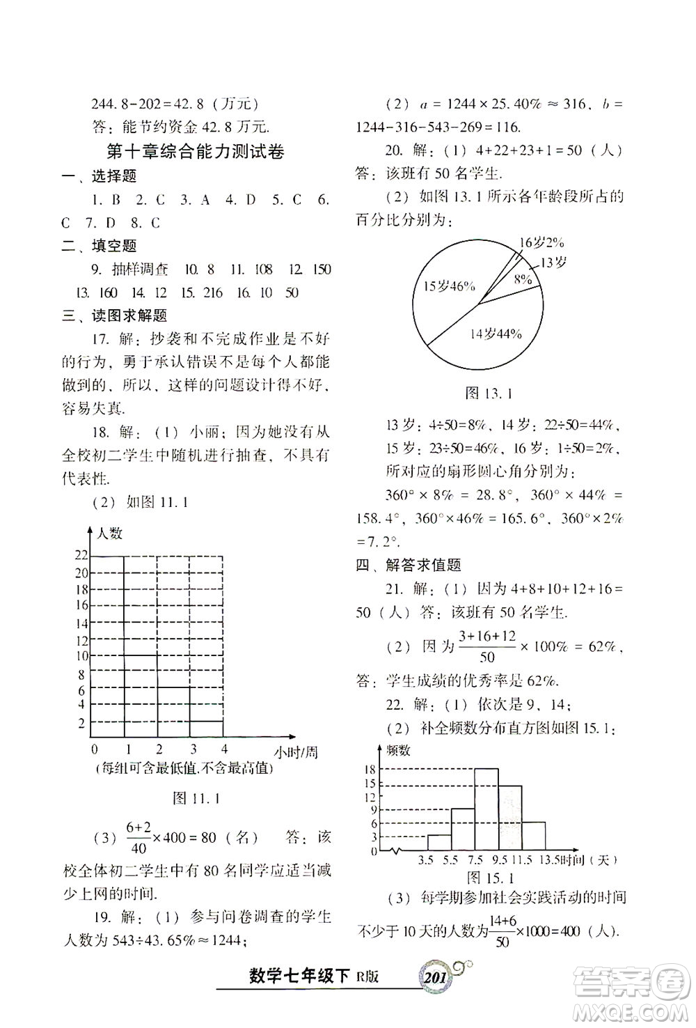 遼寧教育出版社2021尖子生課時作業(yè)七年級數(shù)學(xué)下冊人教版答案