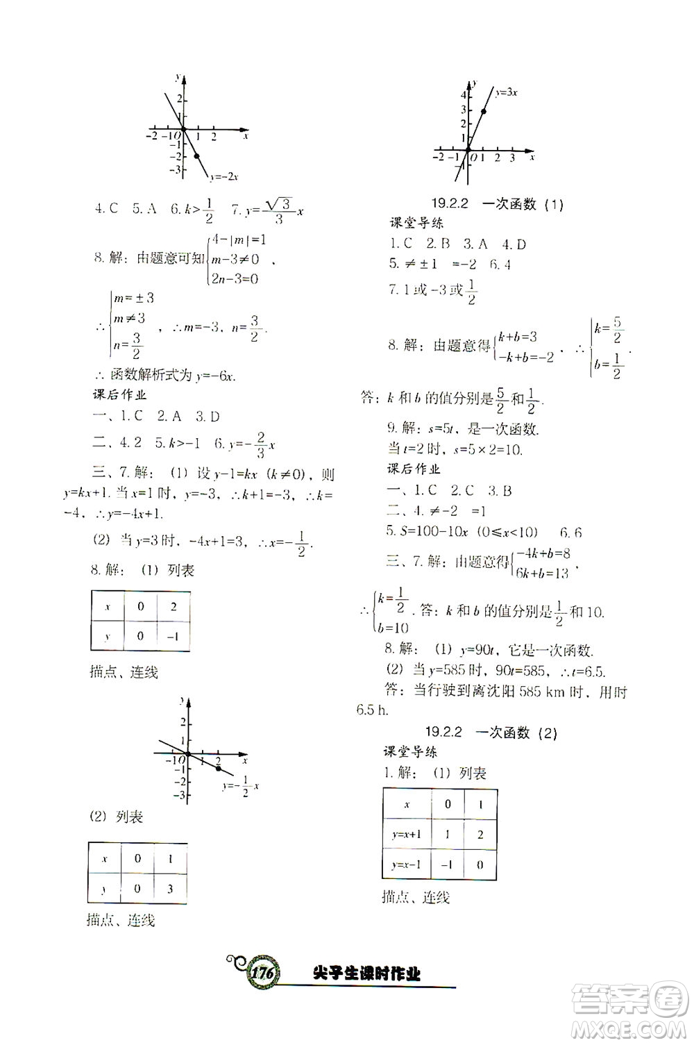 遼寧教育出版社2021尖子生課時作業(yè)八年級數(shù)學下冊人教版答案