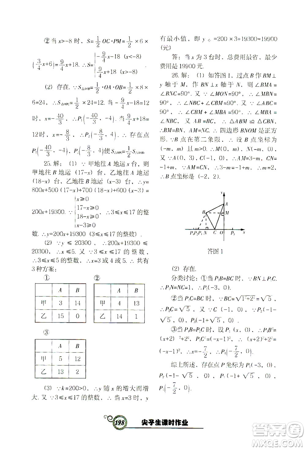 遼寧教育出版社2021尖子生課時作業(yè)八年級數(shù)學下冊人教版答案