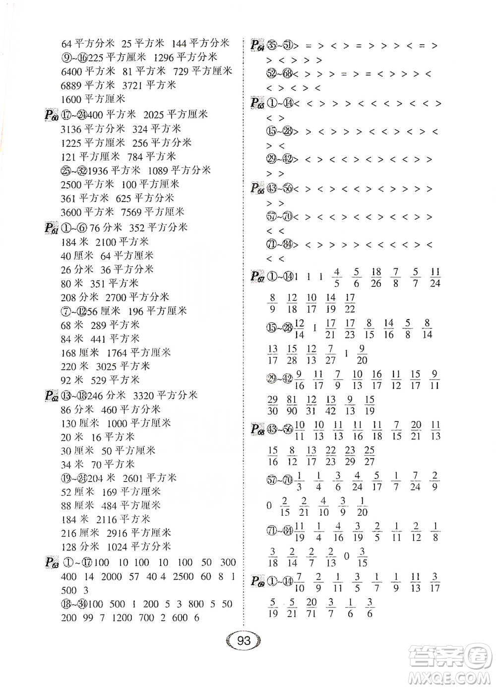 河北少年兒童出版社2021每天100道口算題卡口算+專項(xiàng)三年級(jí)下冊(cè)北師大版參考答案