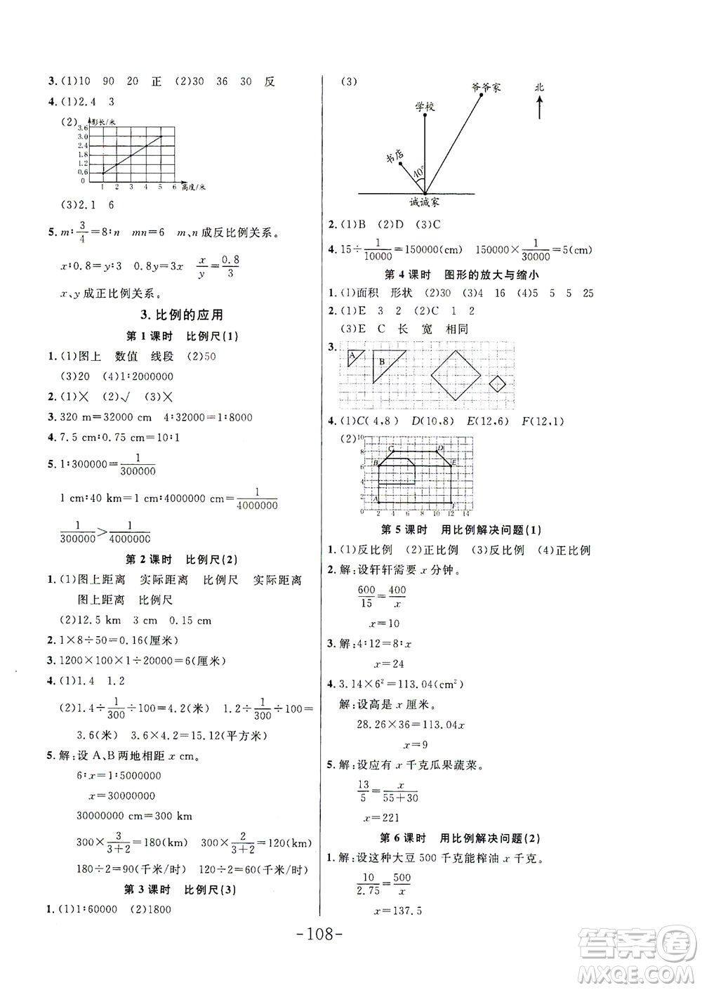 延邊大學出版社2021小狀元隨堂作業(yè)數(shù)學六年級下冊人教版答案