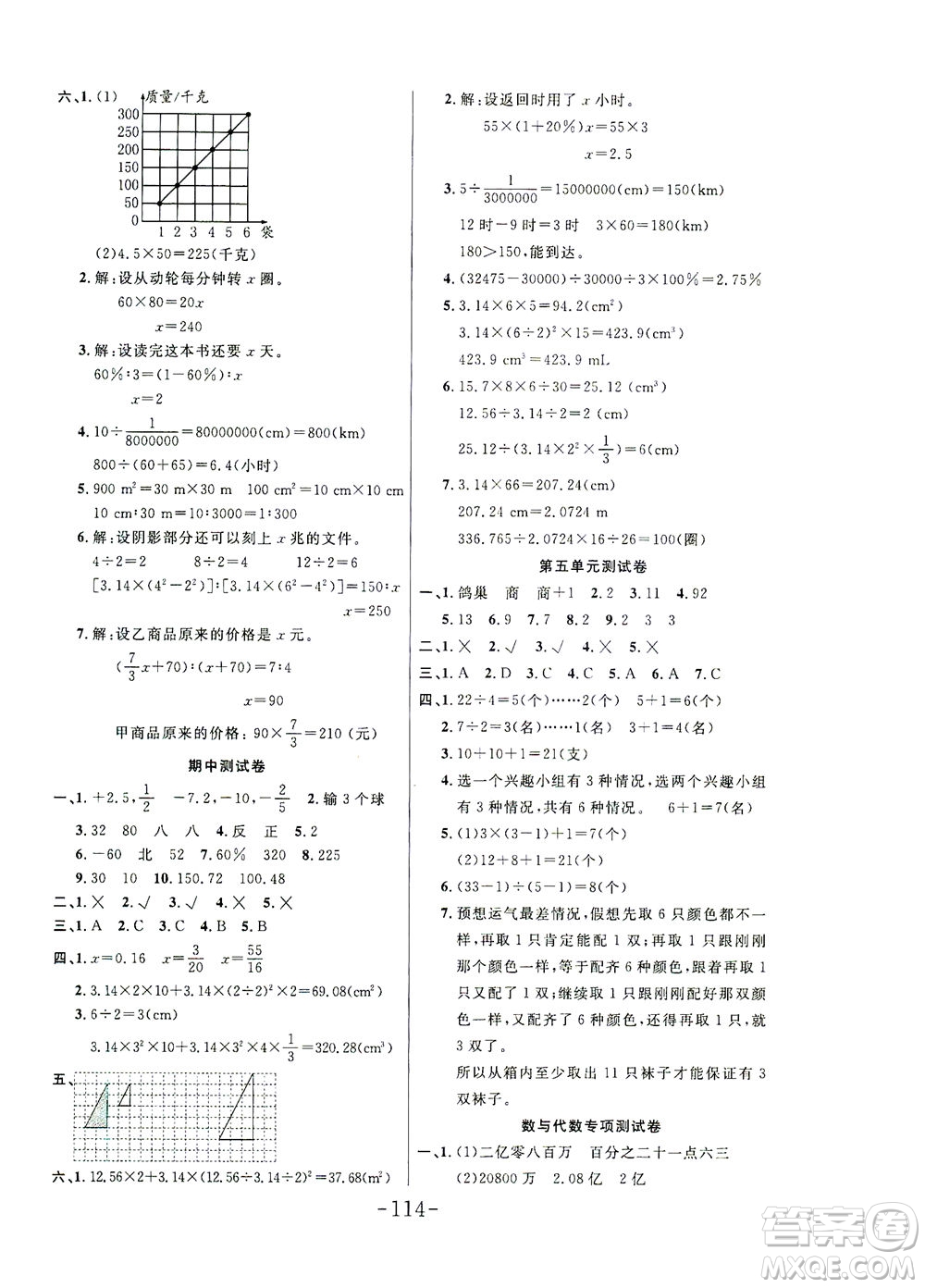 延邊大學出版社2021小狀元隨堂作業(yè)數(shù)學六年級下冊人教版答案