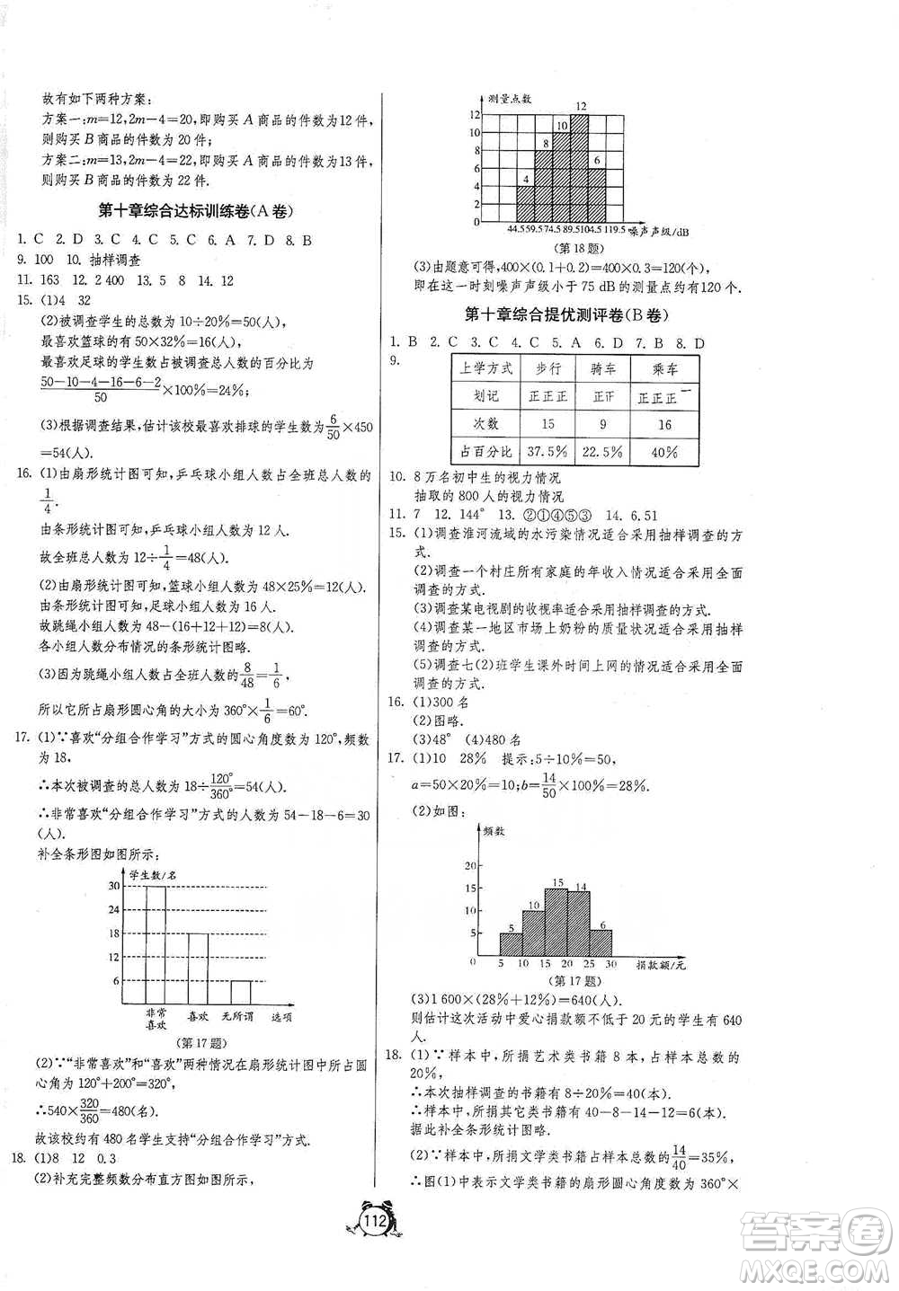 江蘇人民出版社2021單元雙測全程提優(yōu)測評(píng)卷七年級(jí)下冊(cè)數(shù)學(xué)人教版參考答案