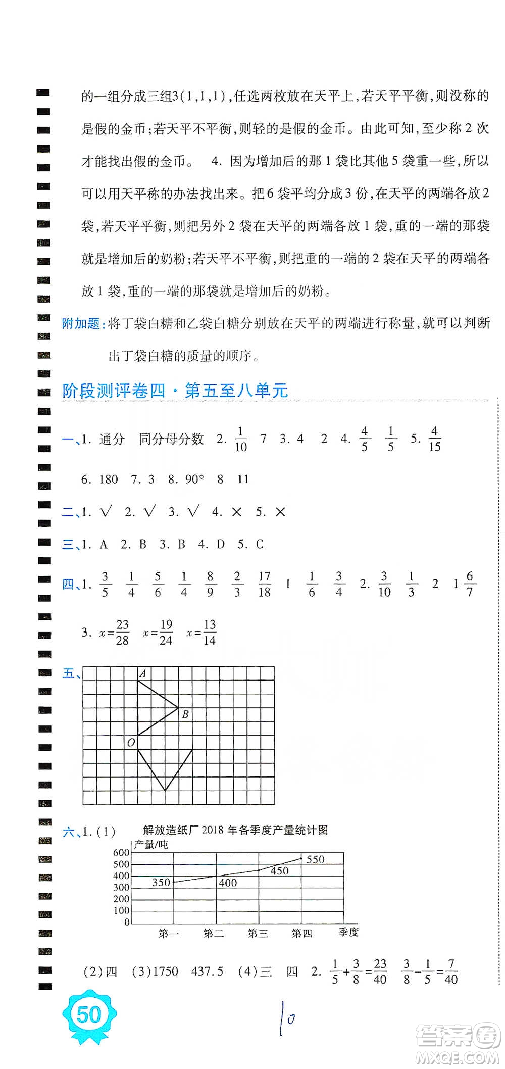 開明出版社2021期末100分沖刺卷五年級(jí)下冊(cè)數(shù)學(xué)人教版參考答案