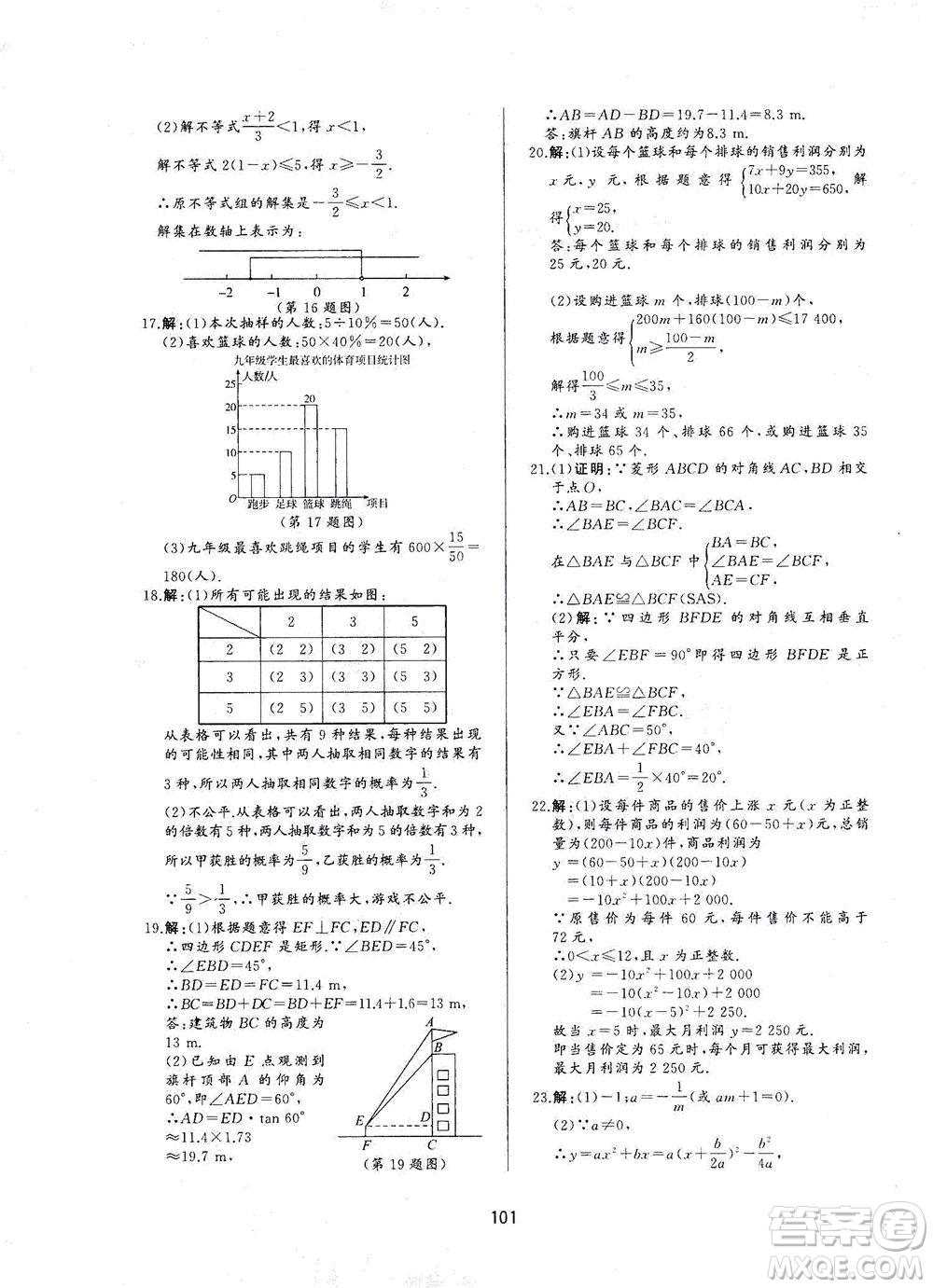 山東友誼出版社2021決勝中考中考總復(fù)習(xí)全真模擬試卷九年級(jí)數(shù)學(xué)下冊(cè)答案