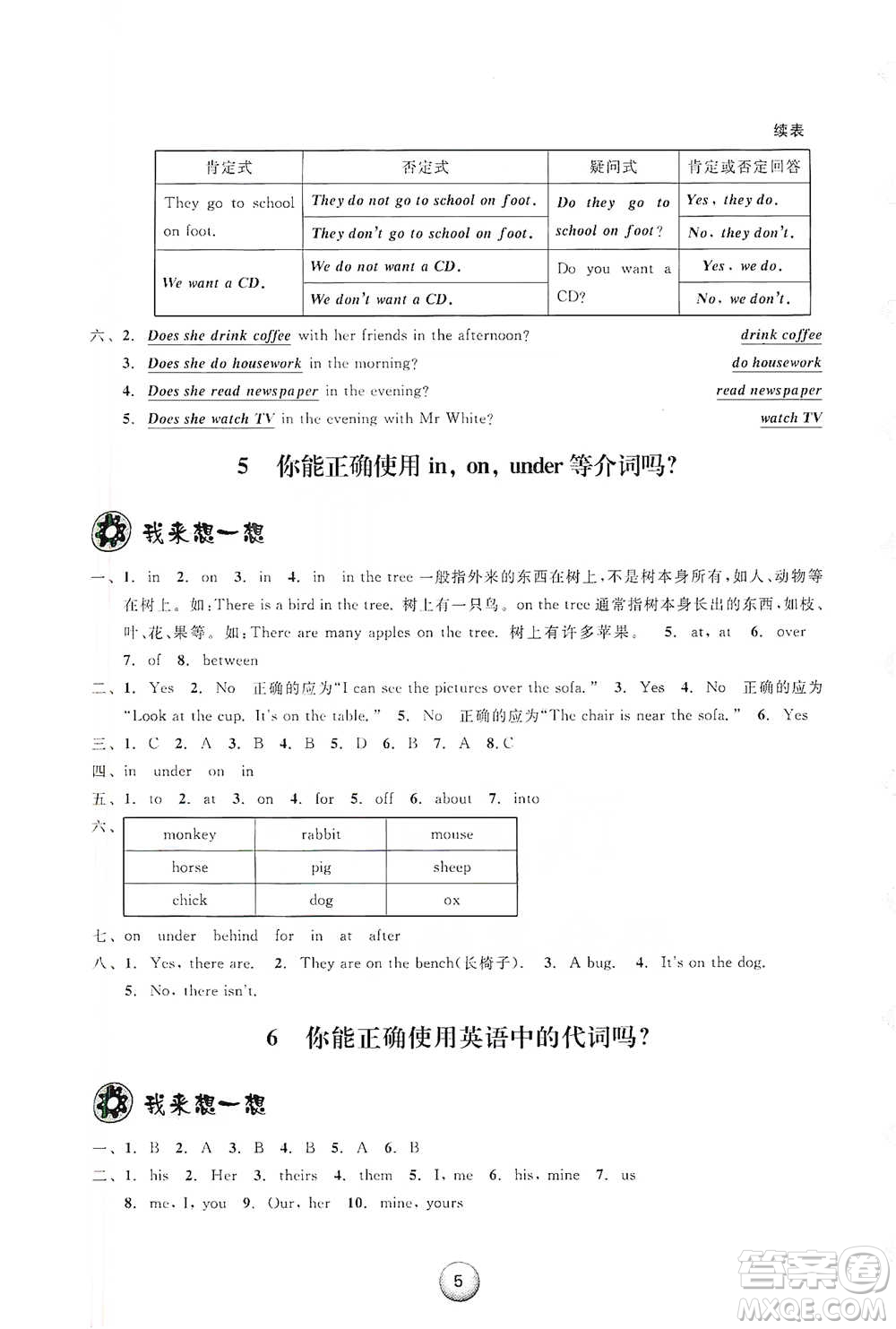 浙江教育出版社2021小學(xué)畢業(yè)總復(fù)習(xí)英語參考答案