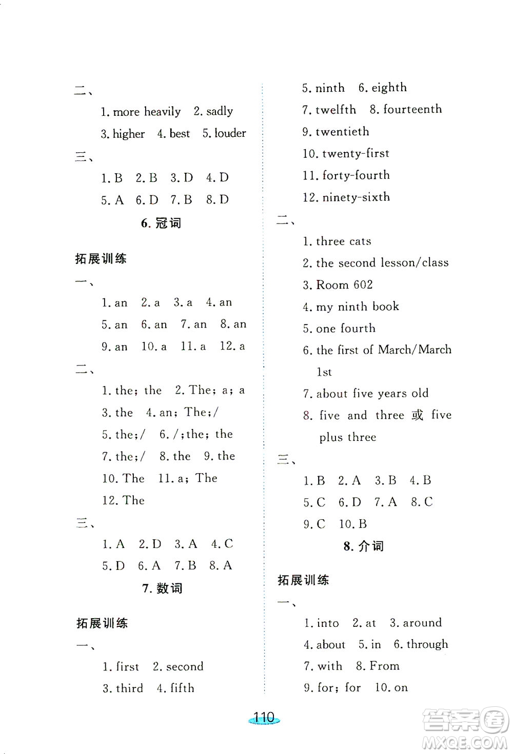 上海大學出版社2021鐘書金牌小升初銜接教材英語答案