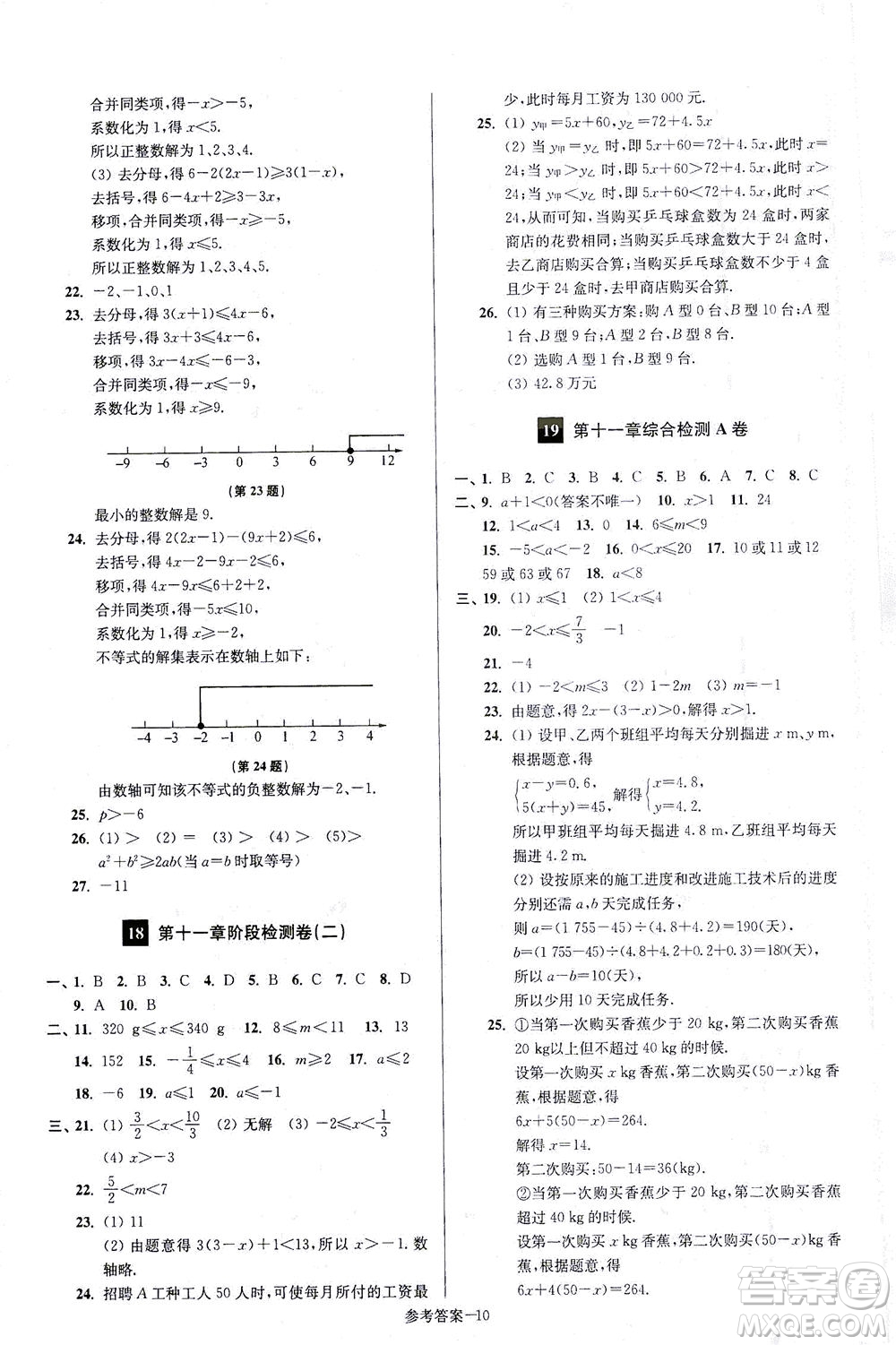 江蘇鳳凰美術(shù)出版社2021搶先起跑大試卷七年級數(shù)學(xué)下冊江蘇版答案