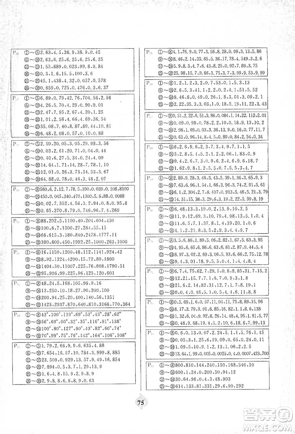 延邊大學(xué)出版社2021計(jì)算小能手口算題卡四年級(jí)下冊(cè)人教版參考答案