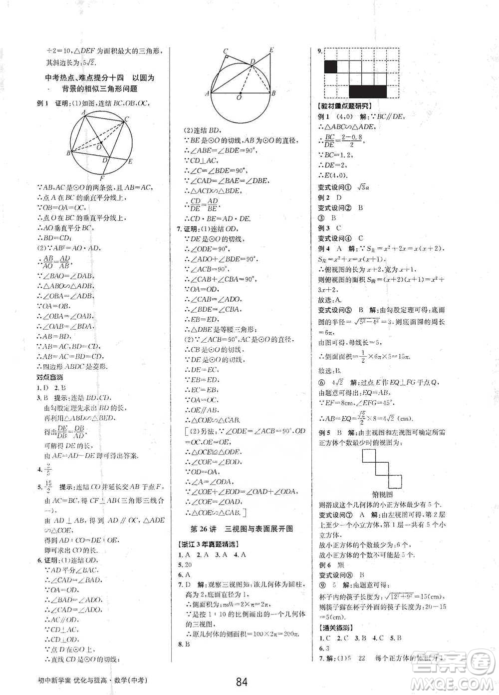 天津科學(xué)技術(shù)出版社2021初中新學(xué)案優(yōu)化與提高數(shù)學(xué)中考總復(fù)習(xí)參考答案