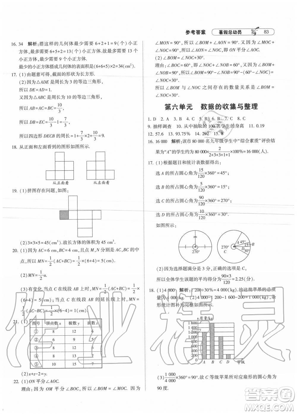 寧夏人民教育出版社2021經(jīng)綸學(xué)典暑假總動(dòng)員數(shù)學(xué)七年級BS北師大版答案