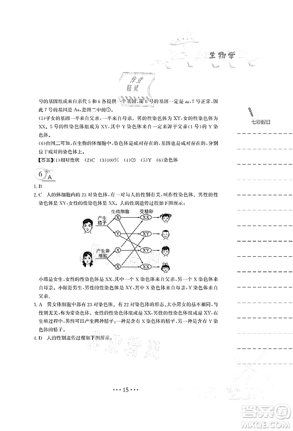 安徽教育出版社2021暑假作業(yè)八年級(jí)生物蘇教版答案