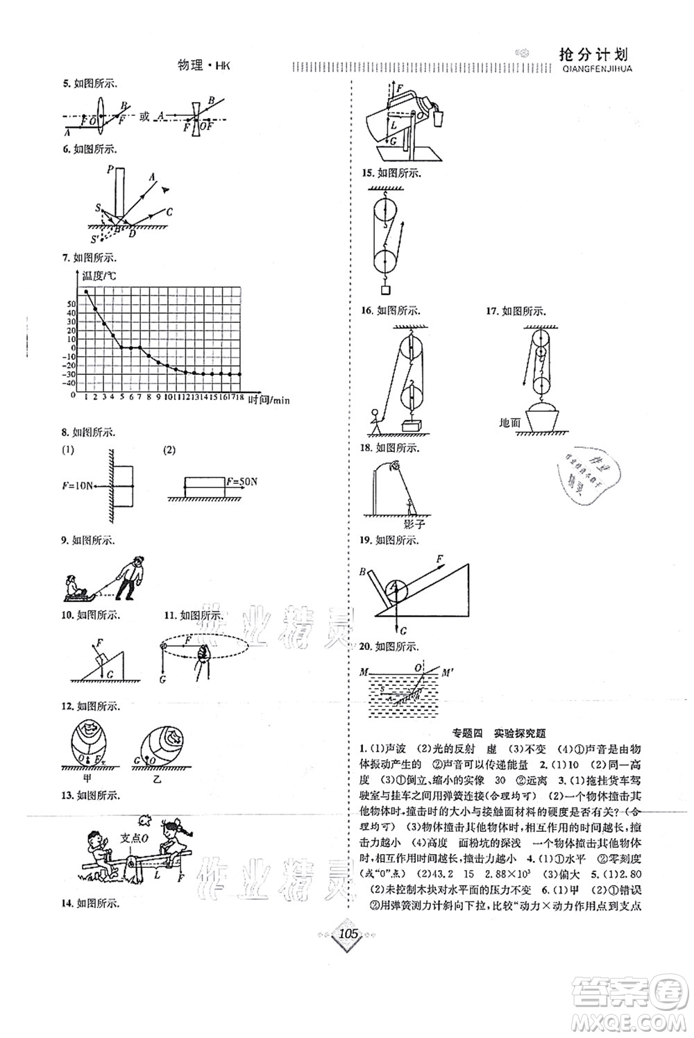 合肥工業(yè)大學出版社2021贏在暑假搶分計劃八年級物理HK滬科版答案