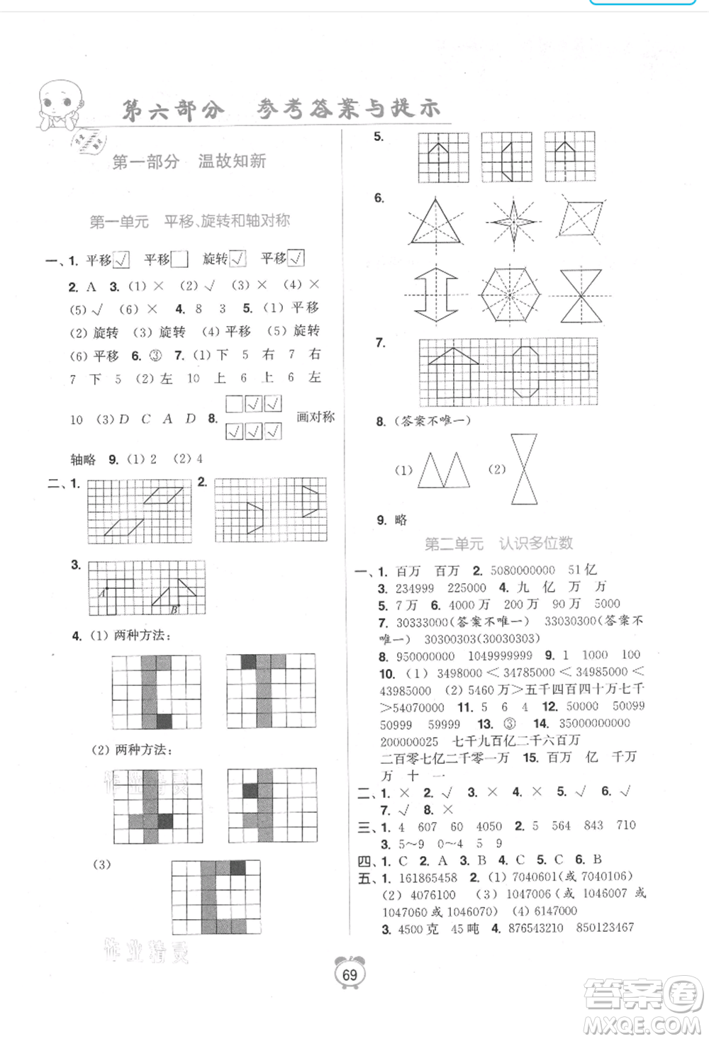 江蘇鳳凰美術(shù)出版社2021超能學(xué)典暑假銜接優(yōu)學(xué)練四年級(jí)數(shù)學(xué)江蘇版參考答案