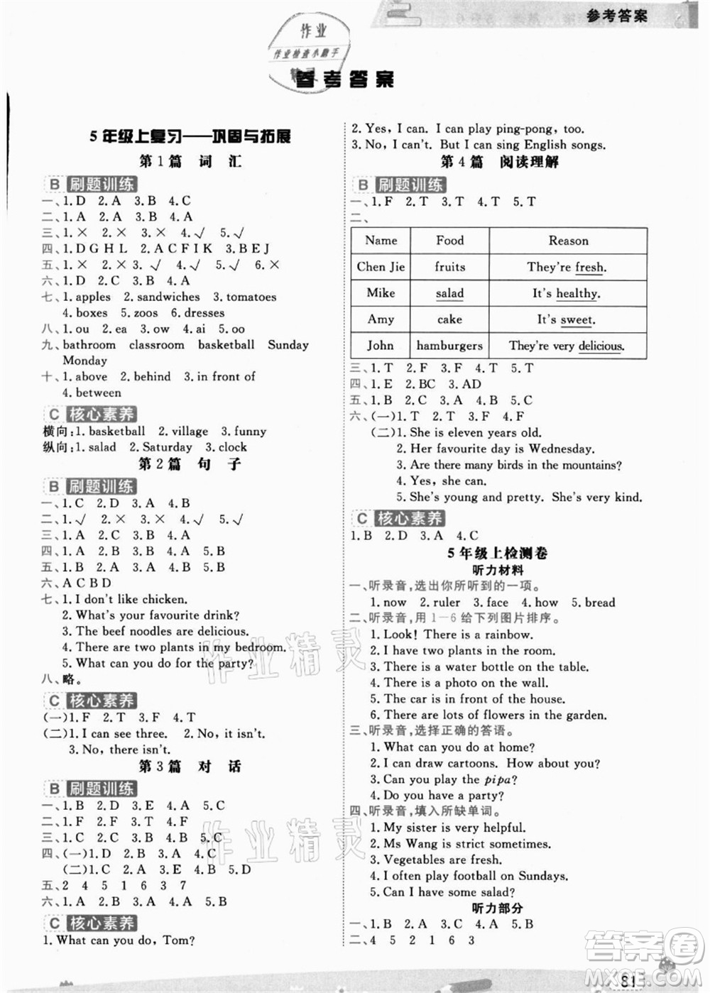 寧波出版社2021名師派暑假銜接5升6年級(jí)英語答案