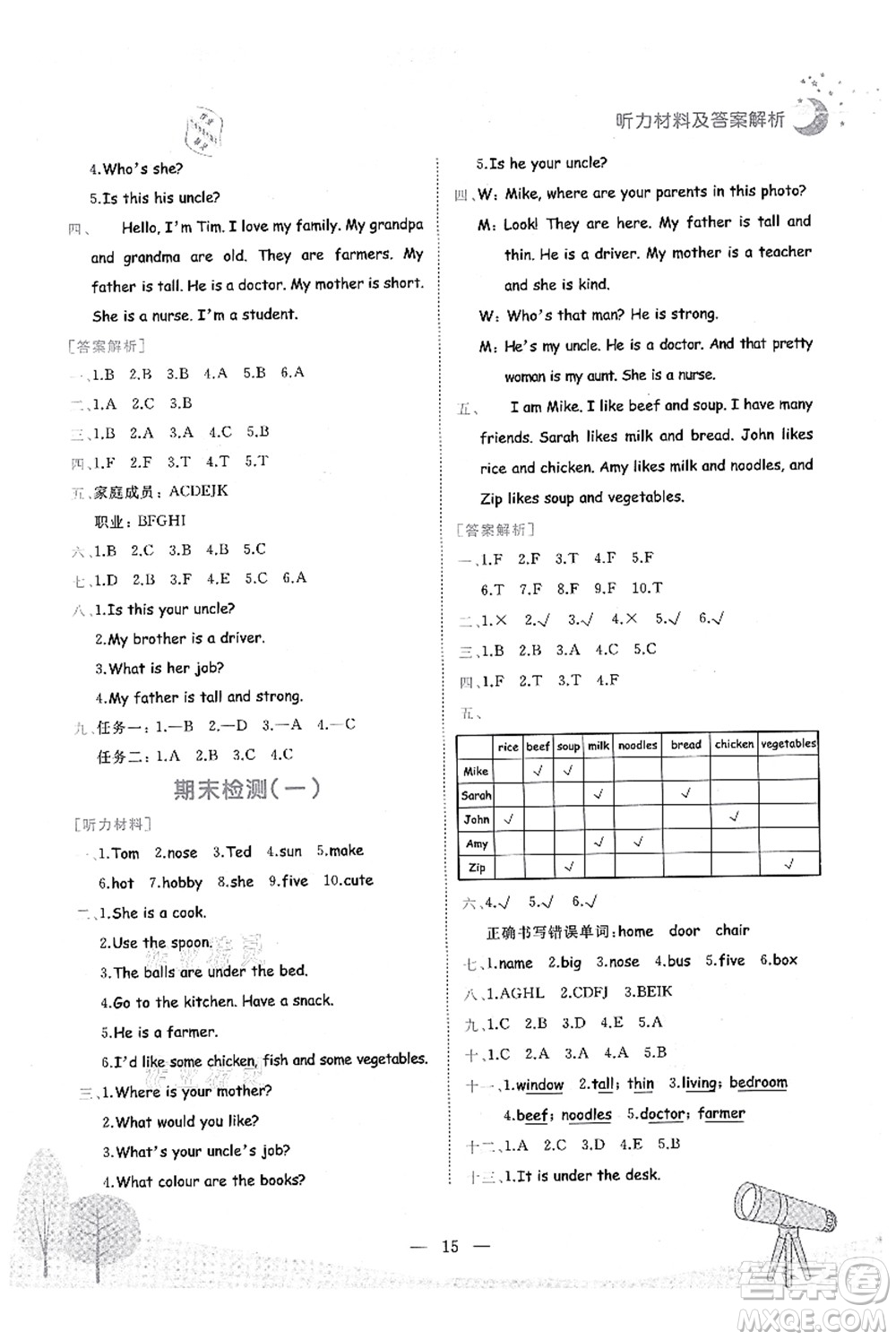 龍門書(shū)局2021黃岡小狀元作業(yè)本四年級(jí)英語(yǔ)上冊(cè)RP人教PEP版答案