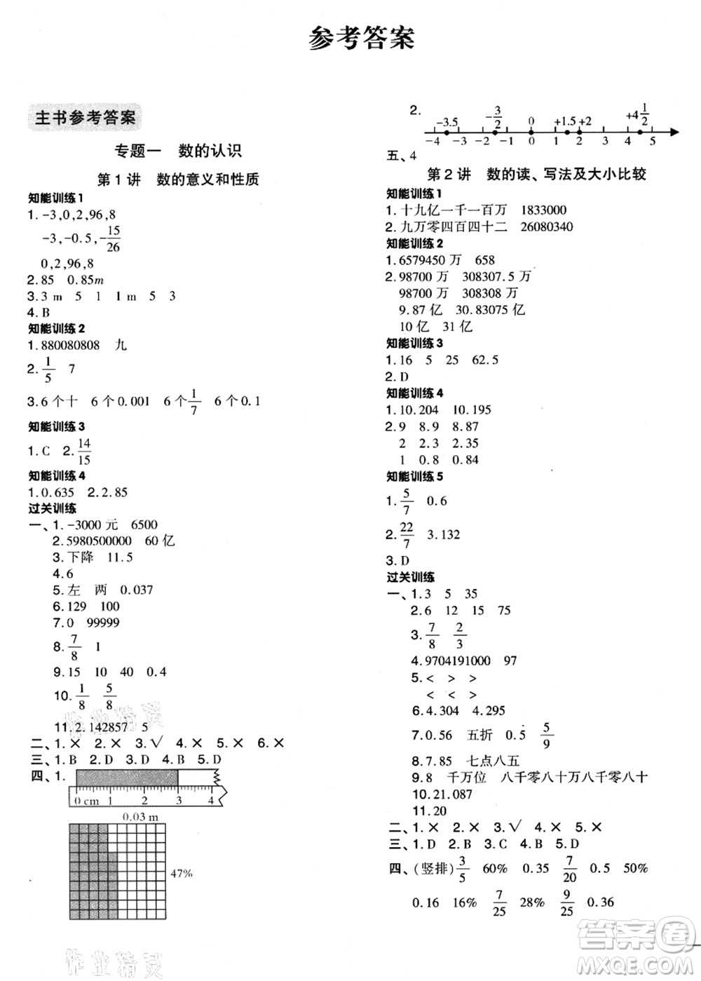 江蘇鳳凰少年兒童出版社2021小升初名師幫你總復(fù)習(xí)數(shù)學(xué)答案