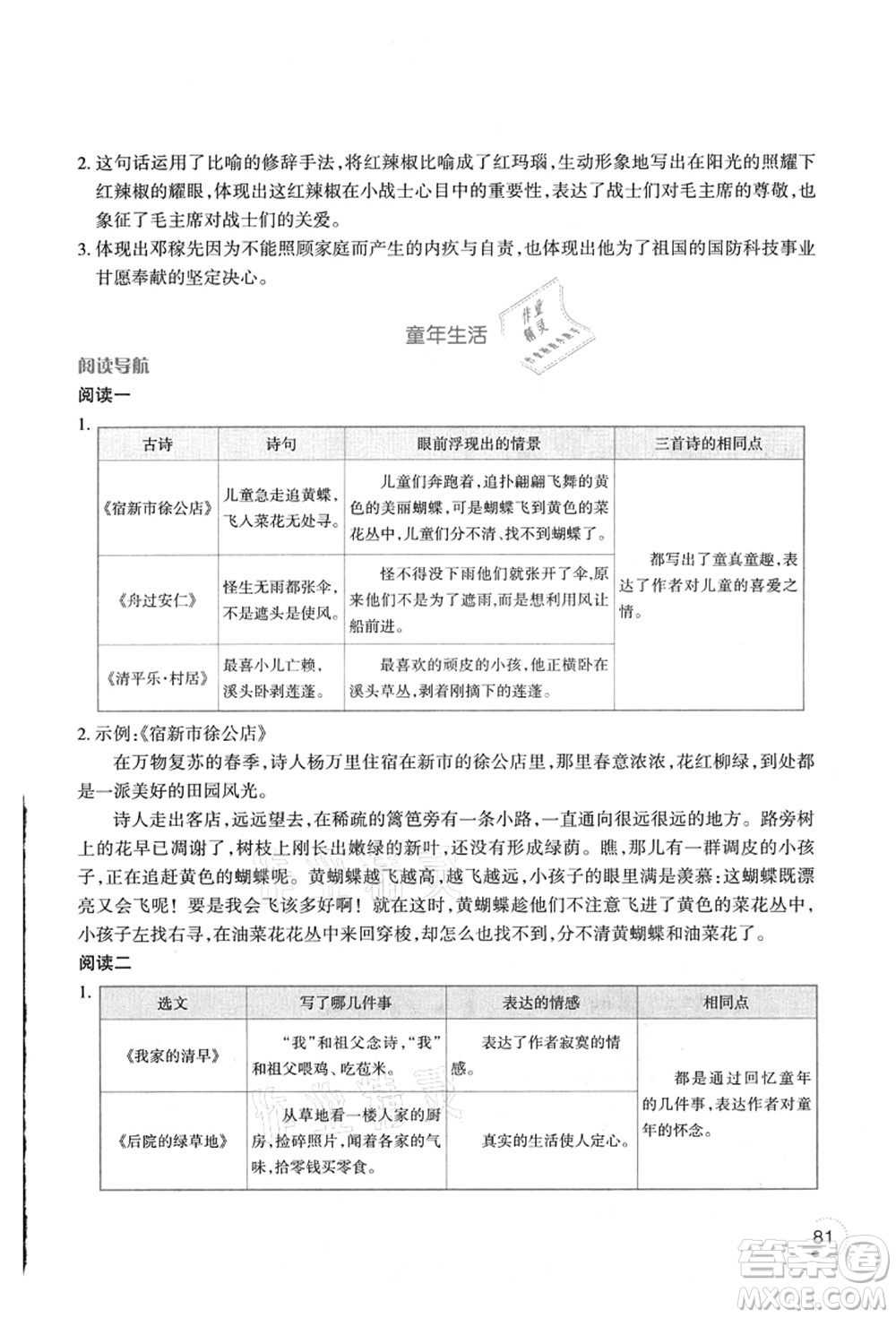 遼寧師范大學(xué)出版社2021暑假樂園五年級語文答案