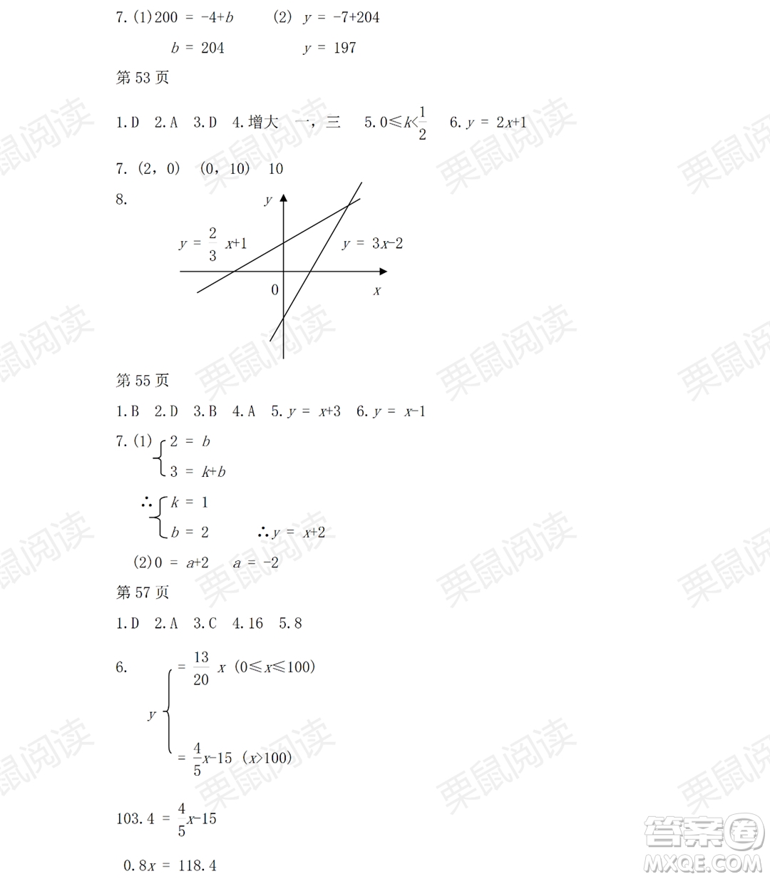 黑龍江少年兒童出版社2021暑假Happy假日五四學制八年級數學人教版答案