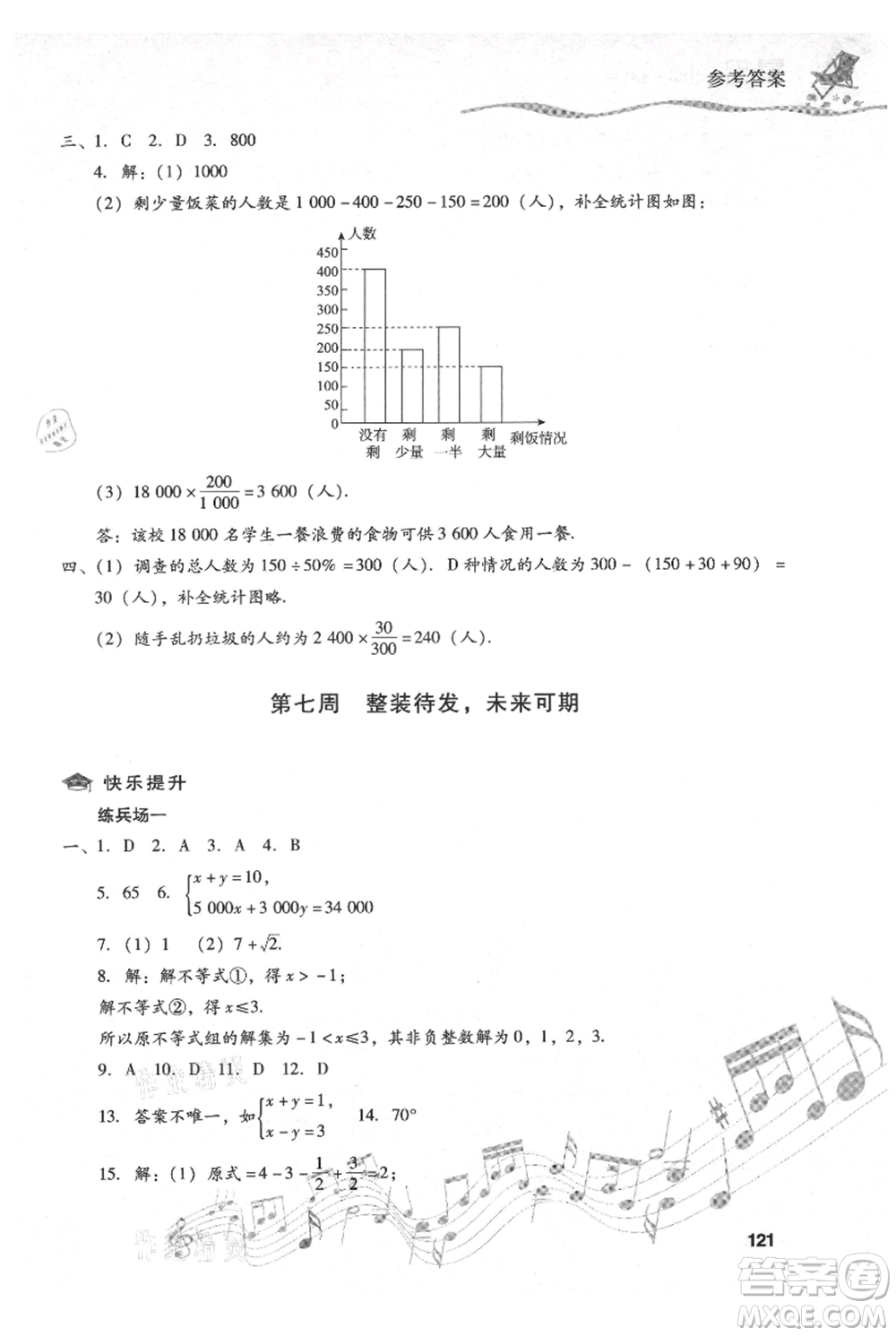 現(xiàn)代教育出版社2021暑假樂(lè)園七年級(jí)數(shù)學(xué)人教版參考答案