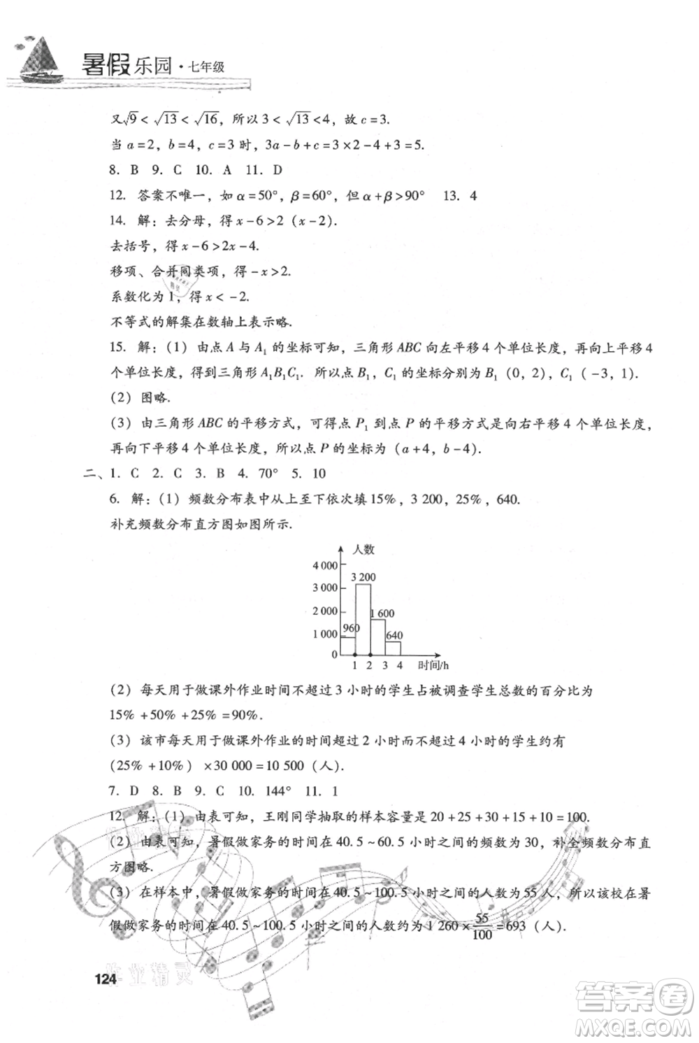 現(xiàn)代教育出版社2021暑假樂(lè)園七年級(jí)數(shù)學(xué)人教版參考答案