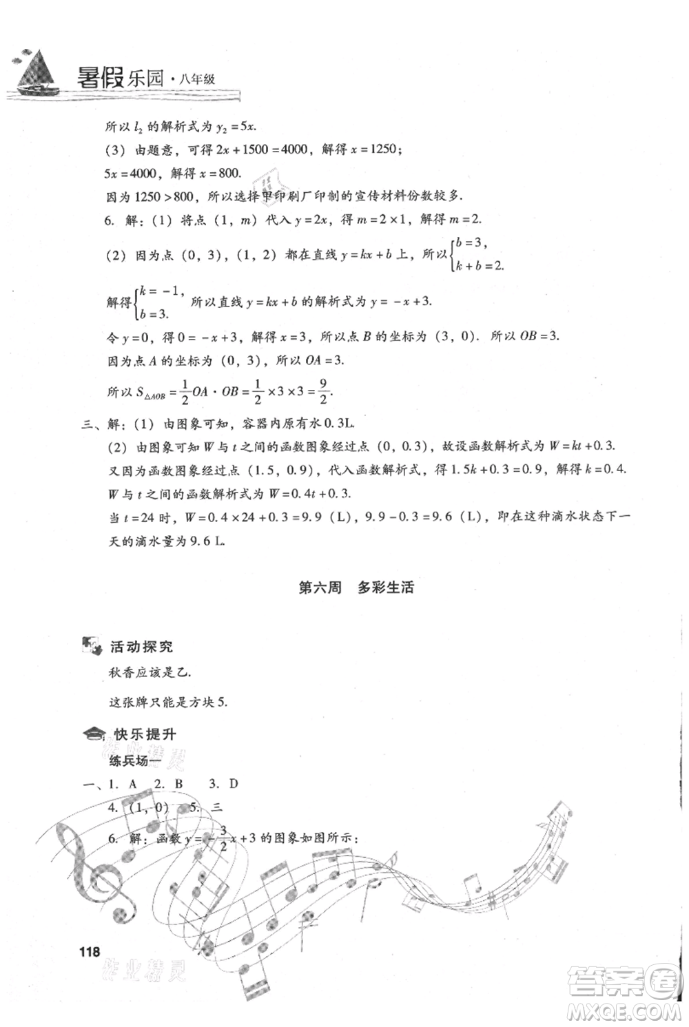 現(xiàn)代教育出版社2021暑假樂園八年級數(shù)學人教版參考答案