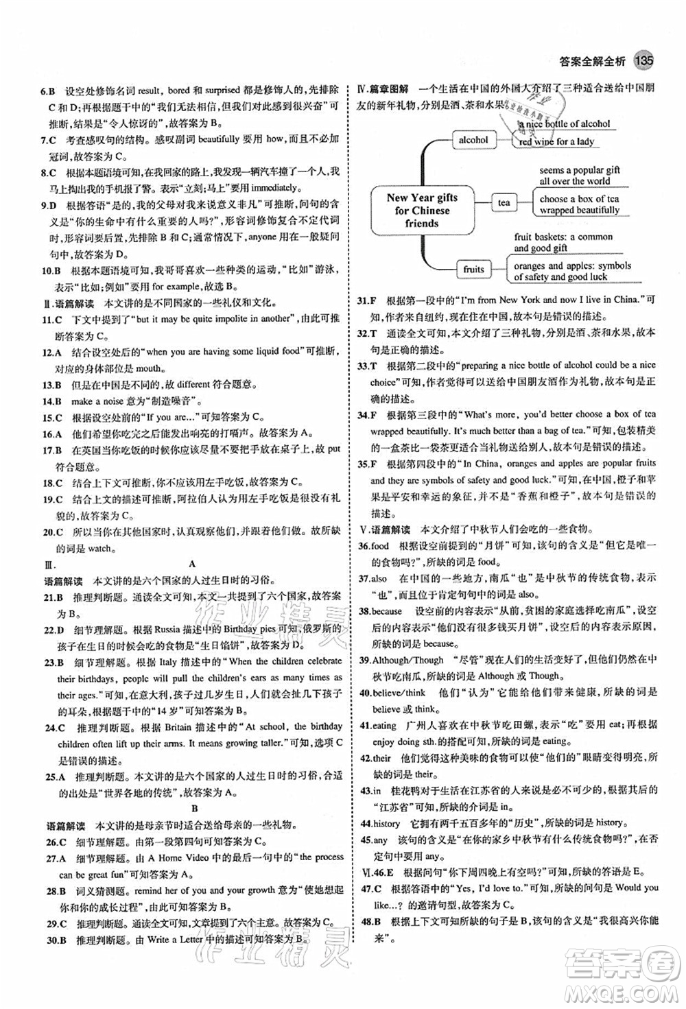 教育科學出版社2021秋5年中考3年模擬八年級英語上冊外研版答案