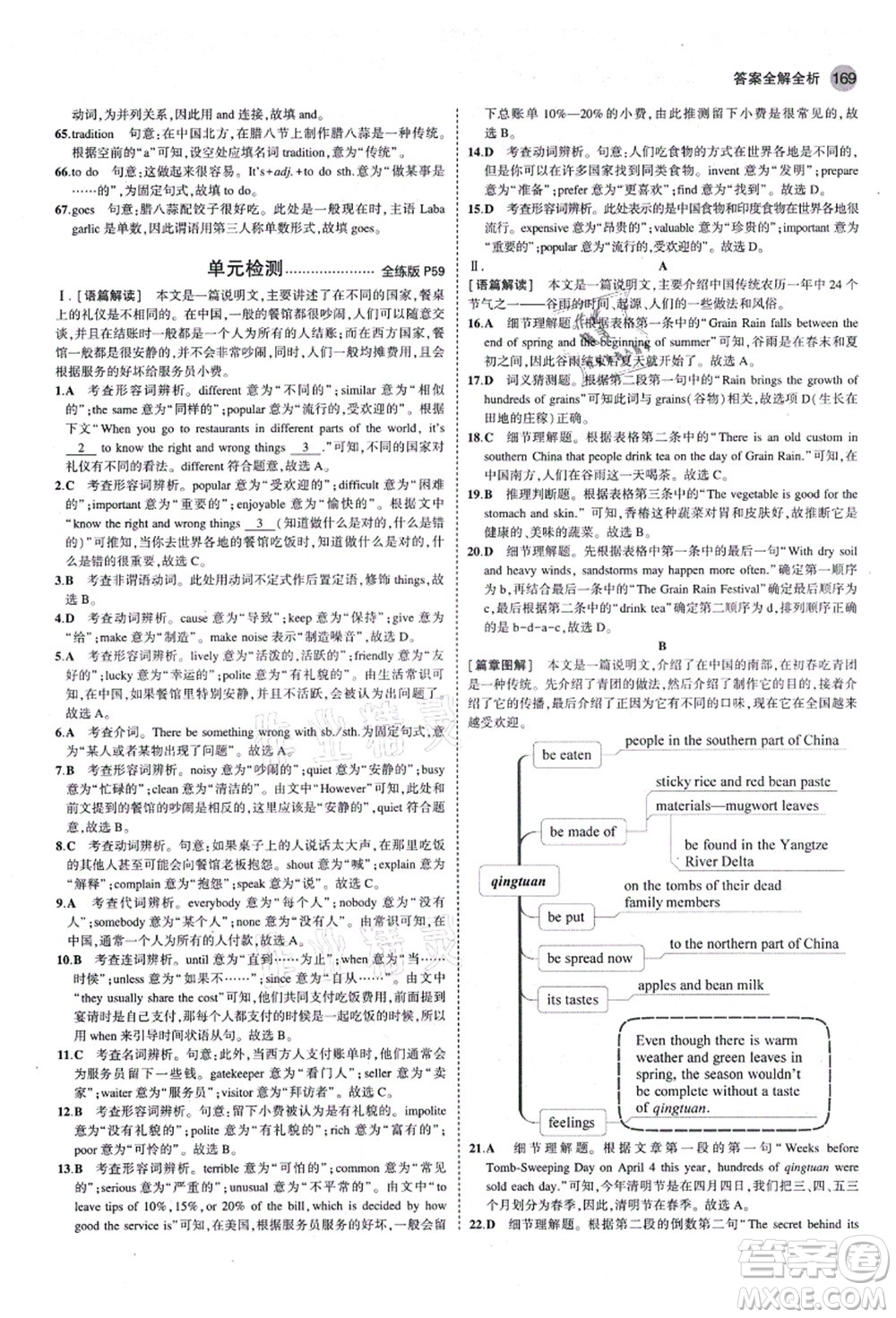 教育科學出版社2021秋5年中考3年模擬九年級英語全一冊魯教版山東專版答案