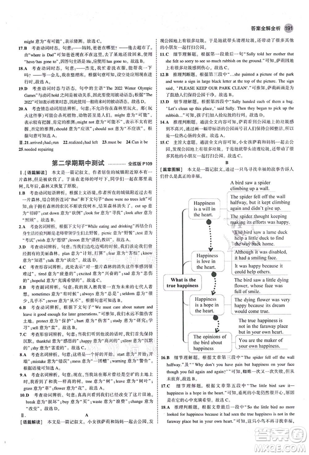 教育科學出版社2021秋5年中考3年模擬九年級英語全一冊魯教版山東專版答案