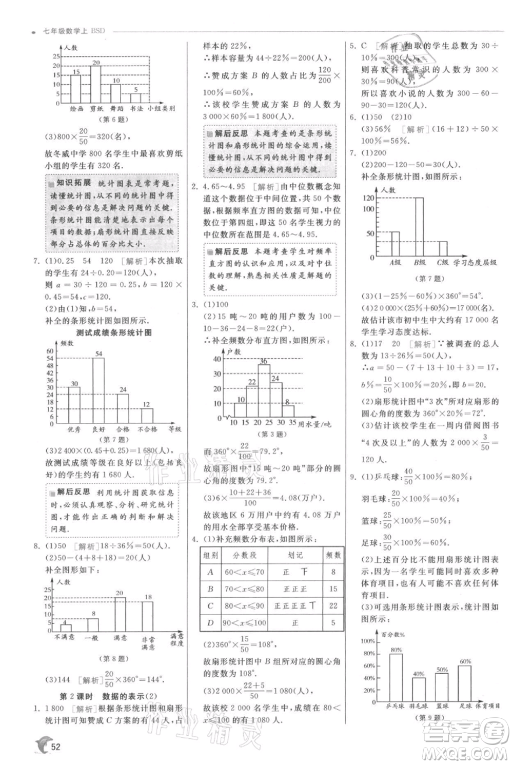 江蘇人民出版社2021實(shí)驗(yàn)班提優(yōu)訓(xùn)練七年級(jí)上冊(cè)數(shù)學(xué)北師大版參考答案