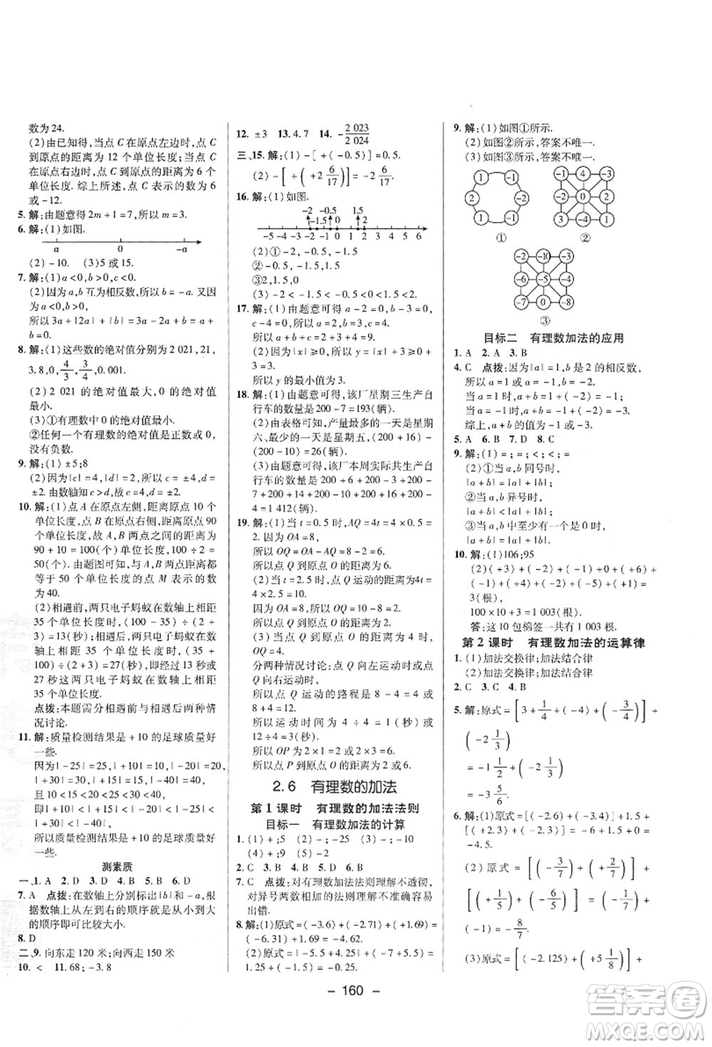 陜西人民教育出版社2021典中點(diǎn)綜合應(yīng)用創(chuàng)新題七年級數(shù)學(xué)上冊HS華師大版答案