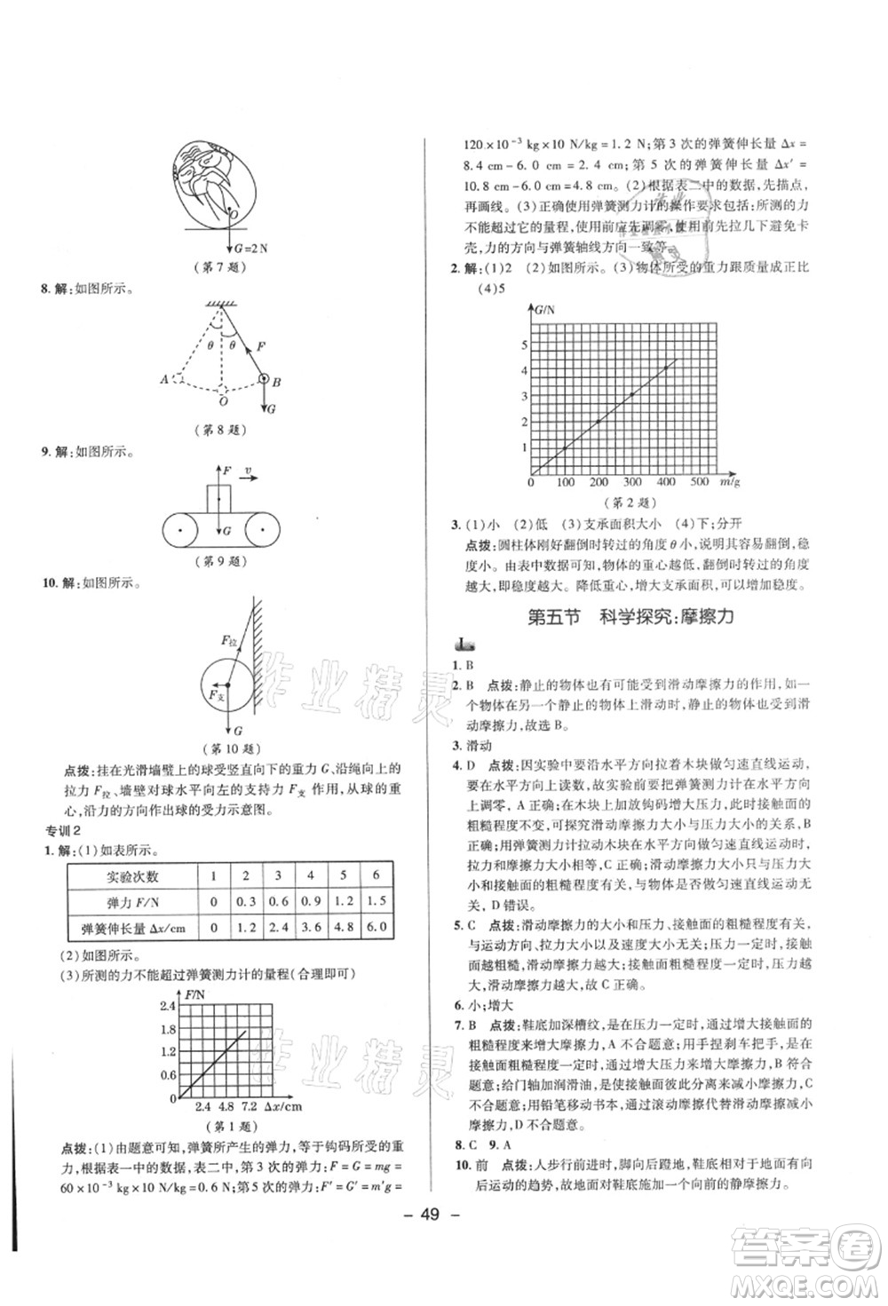 陜西人民教育出版社2021典中點綜合應(yīng)用創(chuàng)新題八年級物理上冊HK滬科版答案