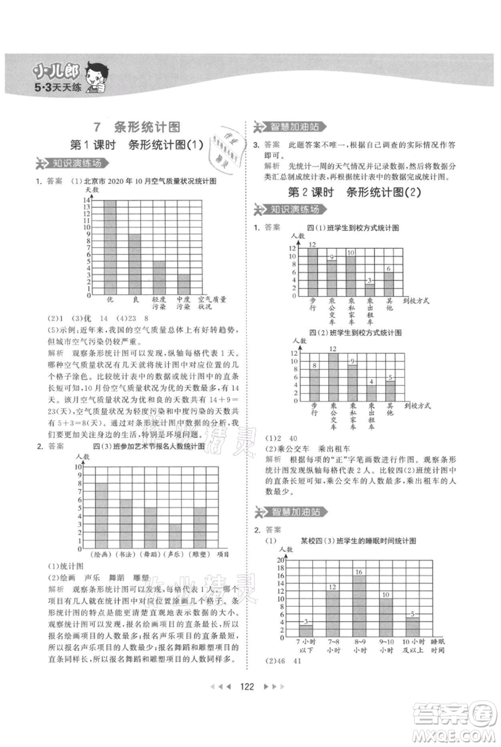 教育科學(xué)出版社2021年53天天練四年級上冊數(shù)學(xué)人教版參考答案