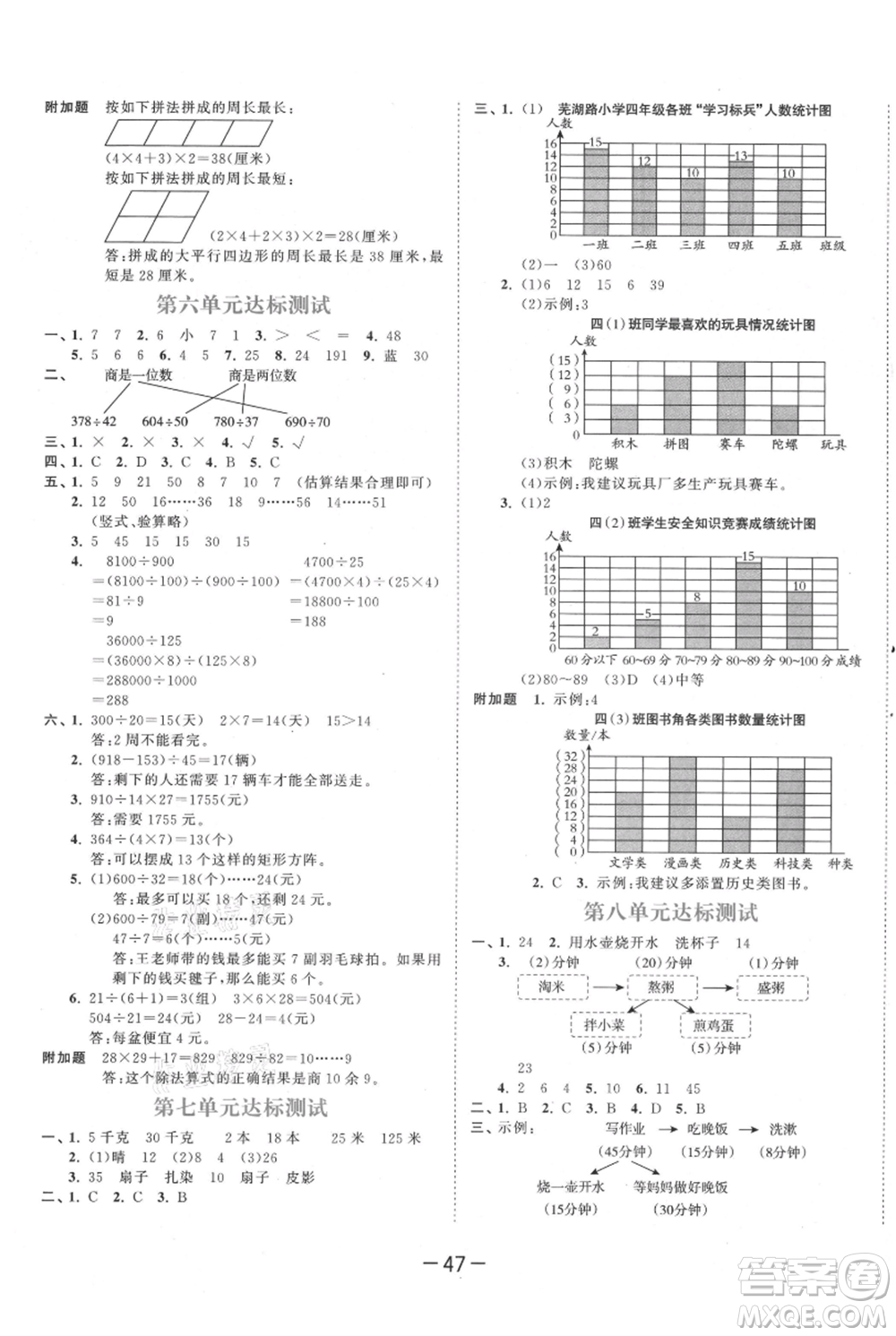 教育科學(xué)出版社2021年53天天練四年級上冊數(shù)學(xué)人教版參考答案