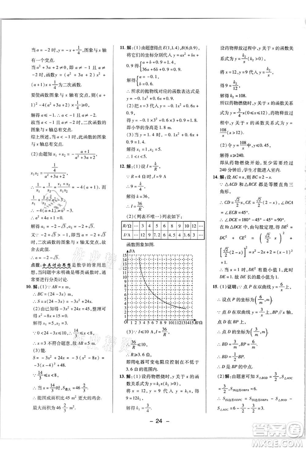 陜西人民教育出版社2021典中點(diǎn)綜合應(yīng)用創(chuàng)新題九年級(jí)數(shù)學(xué)上冊(cè)HK滬科版答案