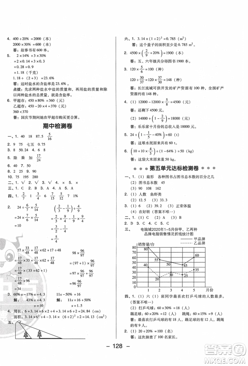 陜西人民教育出版社2021典中點(diǎn)綜合應(yīng)用創(chuàng)新題六年級(jí)數(shù)學(xué)上冊(cè)BS北師大版答案