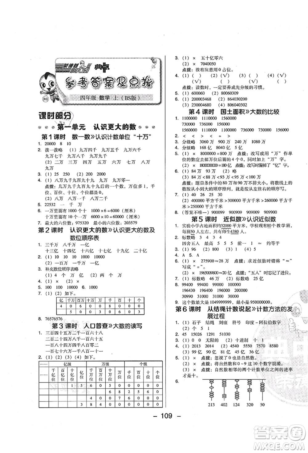 陜西人民教育出版社2021典中點(diǎn)綜合應(yīng)用創(chuàng)新題四年級數(shù)學(xué)上冊BS北師大版答案