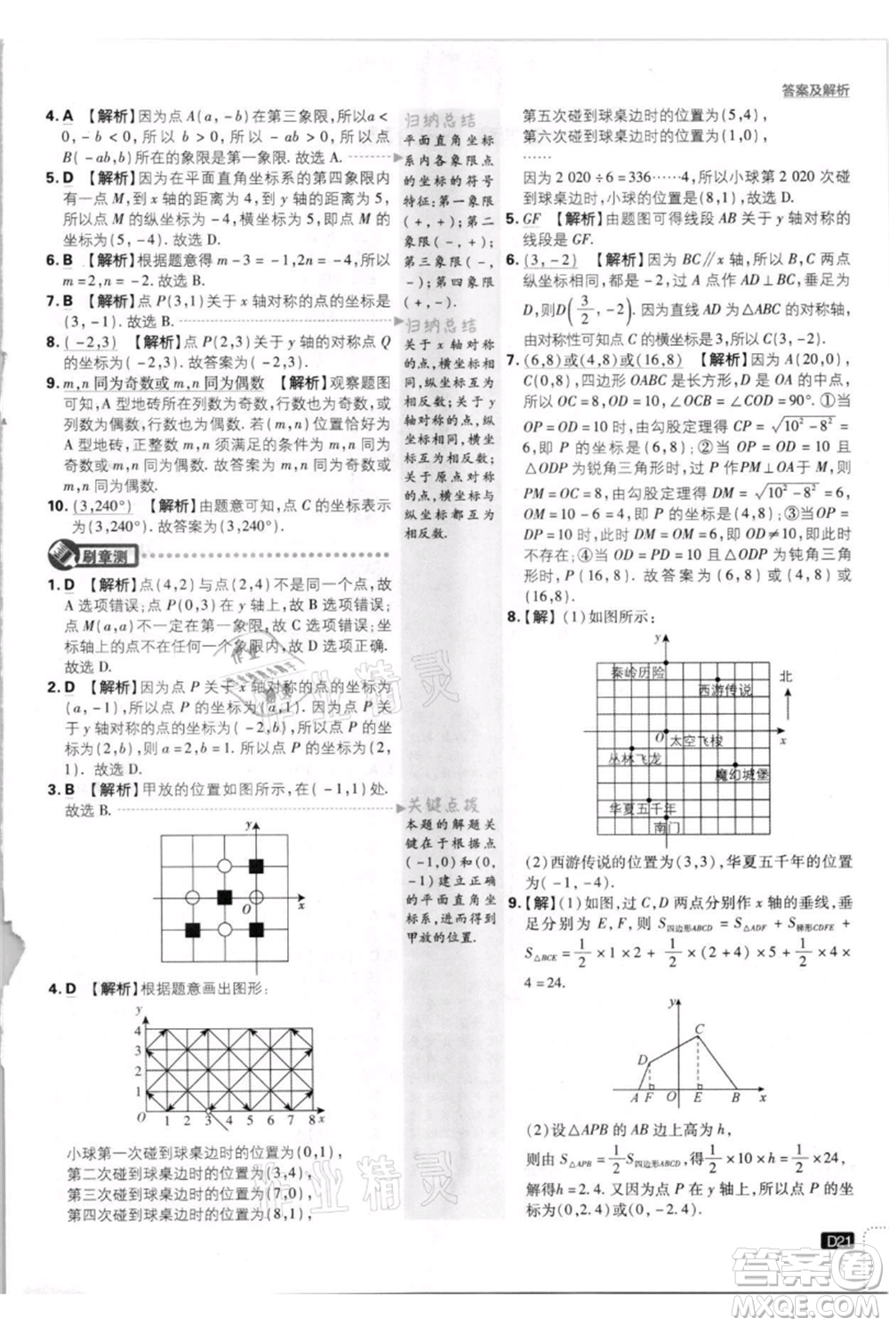 開明出版社2021初中必刷題八年級上冊數(shù)學(xué)北師大版參考答案