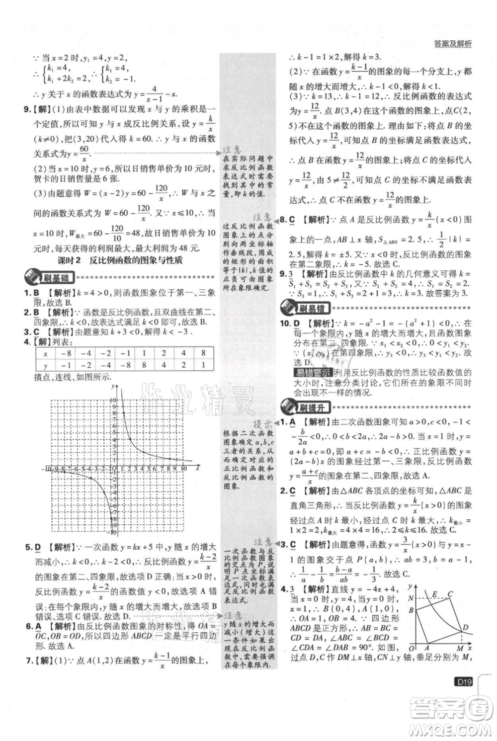 開明出版社2021初中必刷題九年級上冊數(shù)學(xué)滬科版參考答案