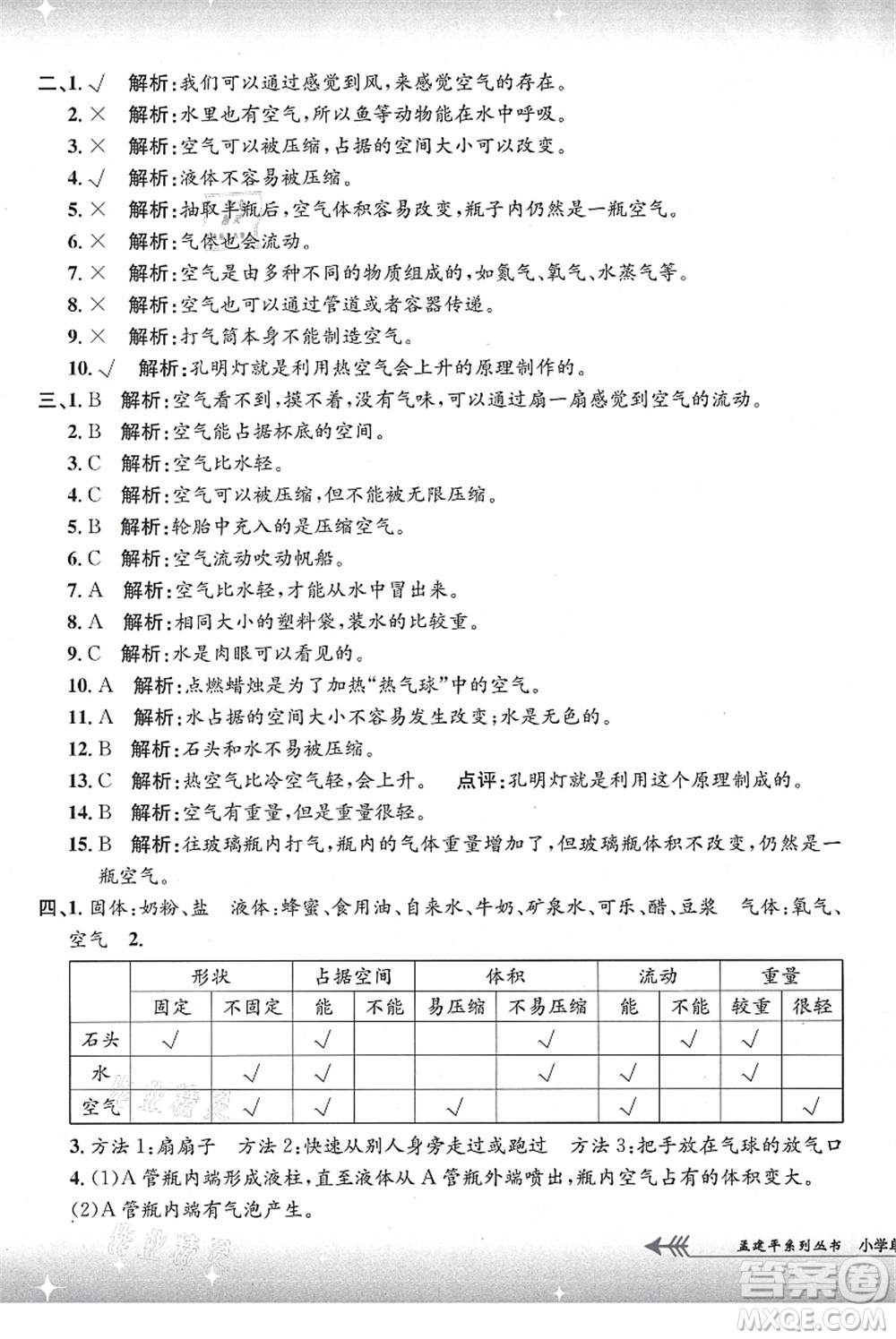 浙江工商大學(xué)出版社2021孟建平系列叢書小學(xué)單元測(cè)試三年級(jí)科學(xué)上冊(cè)J教科版答案